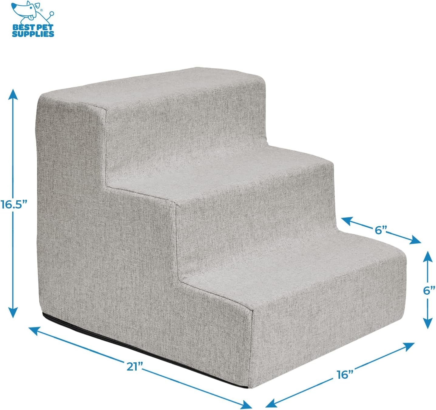 image:imageBest Pet Supplies Dog Stairs amp Steps Foam Steps for Small Dogs amp Cats NonSlip Indoor Balanced Pet Step Support Dog Ramp No Assembly Gray 5Step 225inch HeightSand