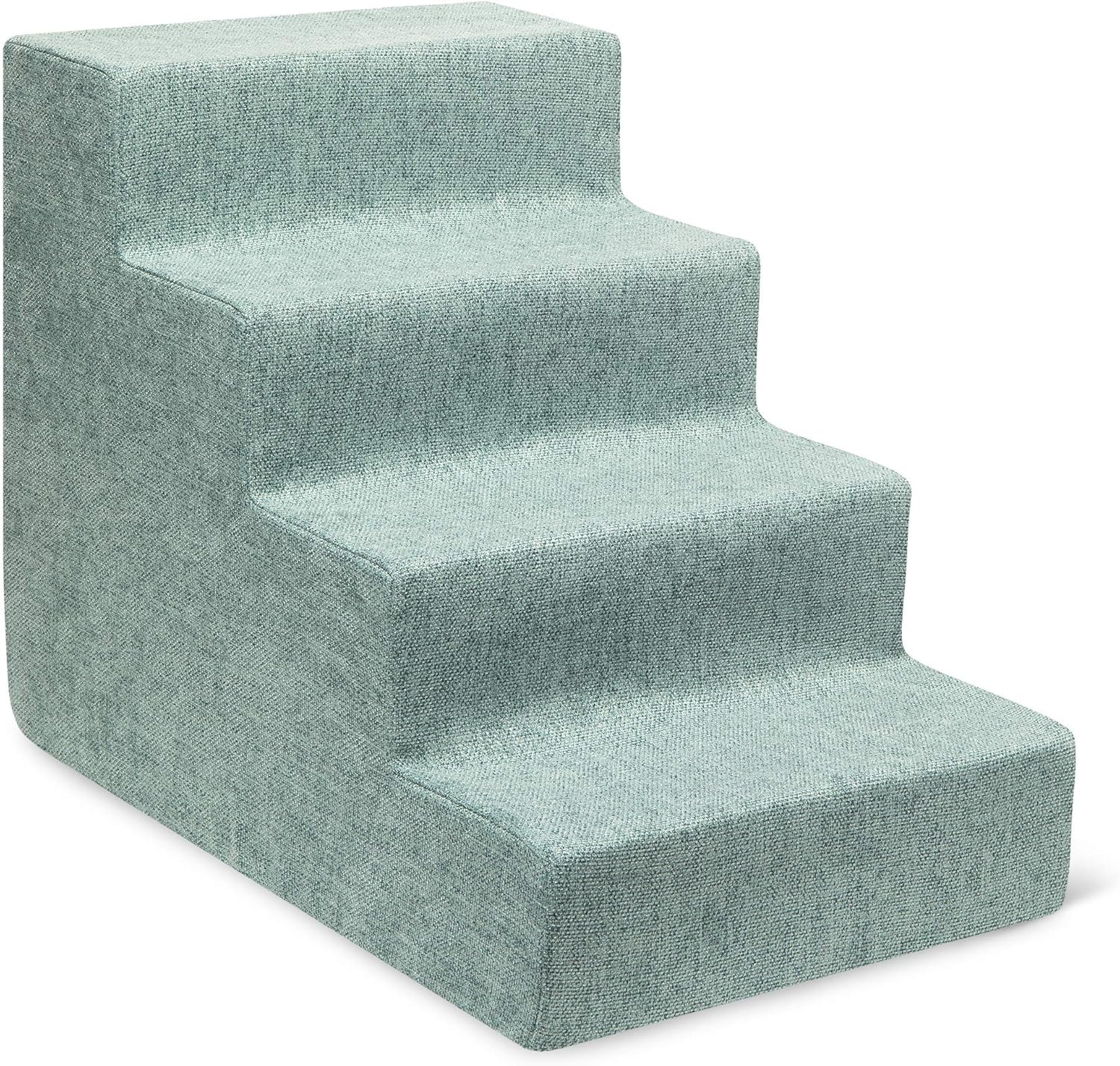 image:imageBest Pet Supplies Dog Stairs amp Steps Foam Steps for Small Dogs amp Cats NonSlip Indoor Balanced Pet Step Support Dog Ramp No Assembly Gray 5Step 225inch HeightPale Teal