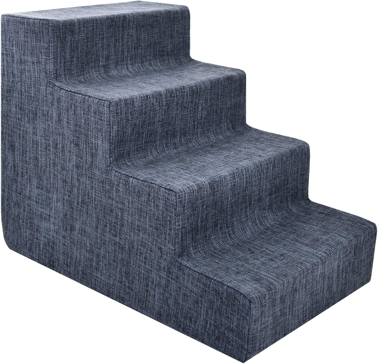 image:imageBest Pet Supplies Dog Stairs amp Steps Foam Steps for Small Dogs amp Cats NonSlip Indoor Balanced Pet Step Support Dog Ramp No Assembly Gray 5Step 225inch HeightDark Gray Linen