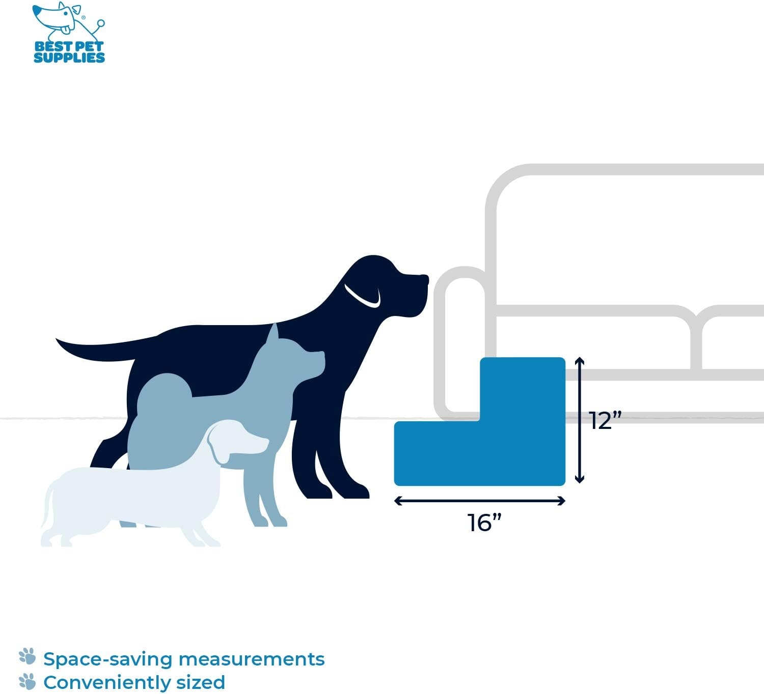 image:imageBest Pet Supplies Dog Stairs amp Steps Foam Steps for Small Dogs amp Cats NonSlip Indoor Balanced Pet Step Support Dog Ramp No Assembly Gray 5Step 225inch HeightBrown Linen