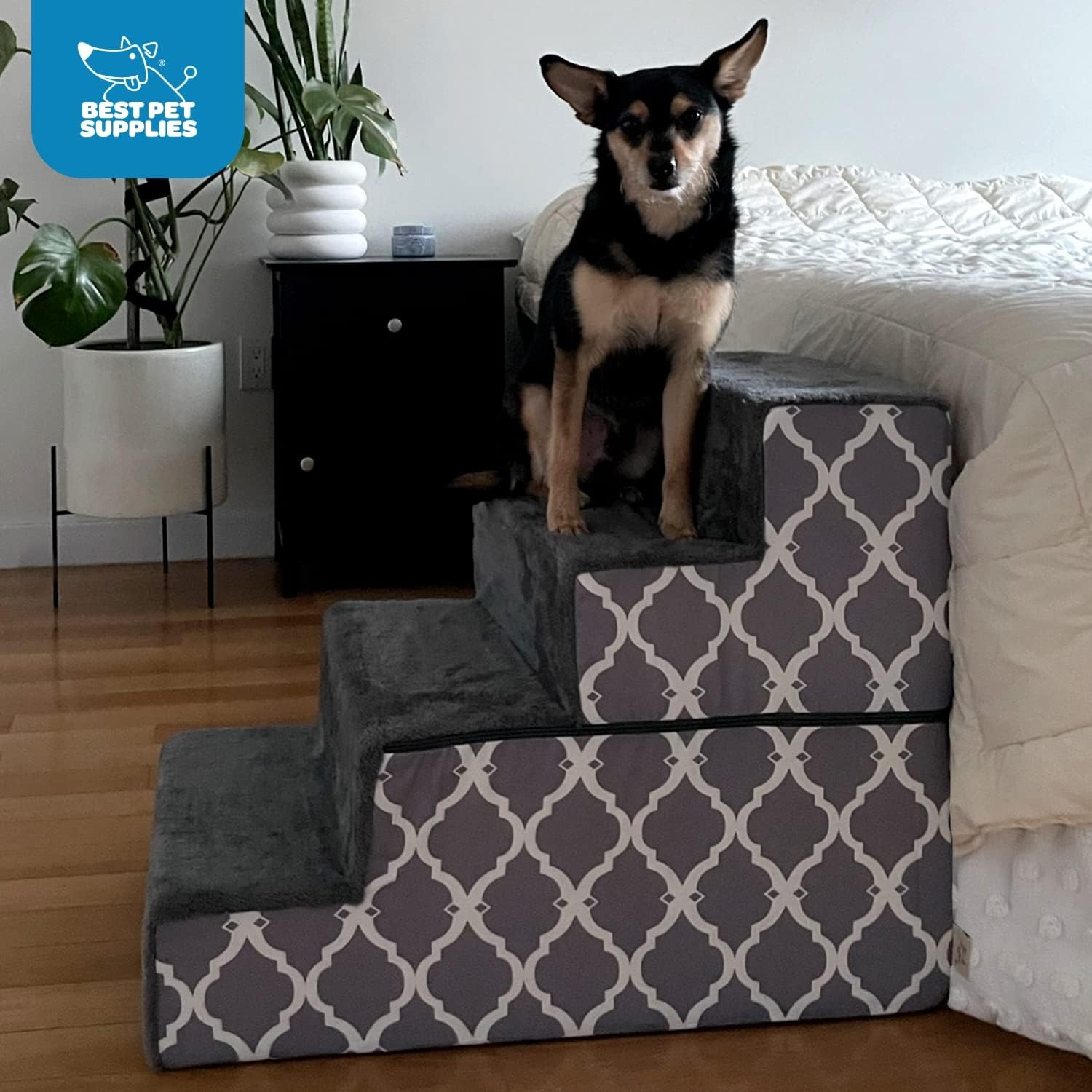 image:imageBest Pet Supplies Dog Stairs amp Steps Foam Steps for Small Dogs amp Cats NonSlip Indoor Balanced Pet Step Support Dog Ramp No Assembly Gray 5Step 225inch HeightPale Teal