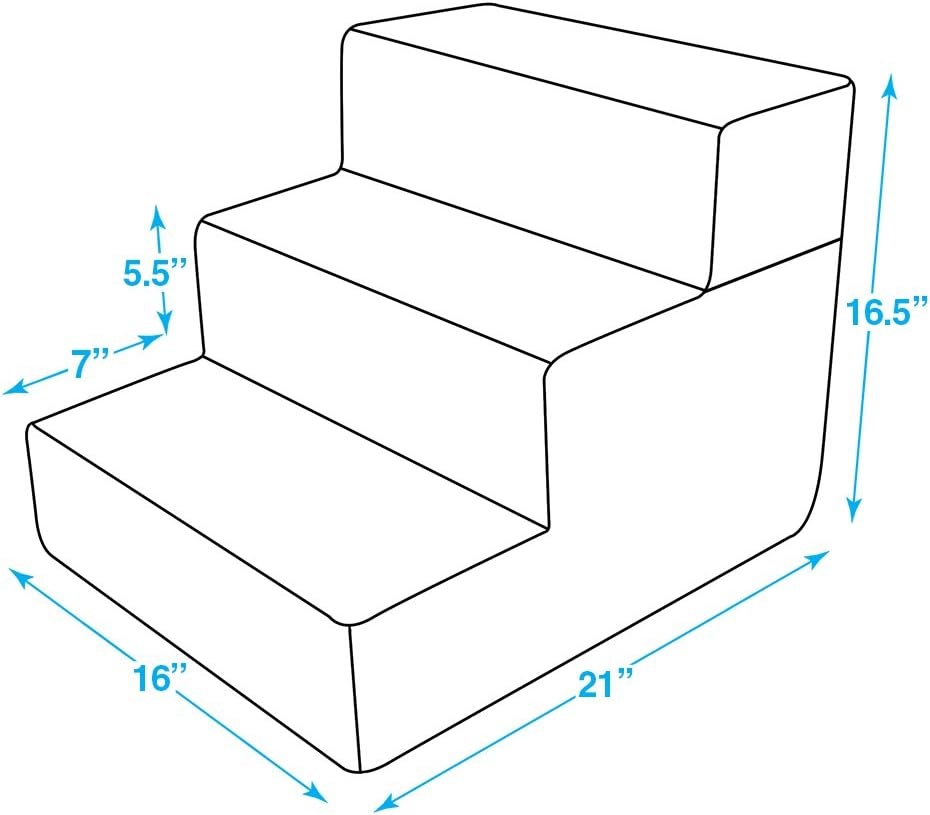image:imageBest Pet Supplies Dog Stairs amp Steps Foam Steps for Small Dogs amp Cats NonSlip Indoor Balanced Pet Step Support Dog Ramp No Assembly Gray 5Step 225inch HeightGray Lattice Print