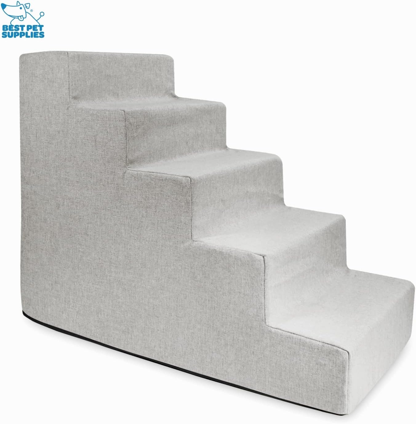 image:imageBest Pet Supplies Dog Stairs amp Steps Foam Steps for Small Dogs amp Cats NonSlip Indoor Balanced Pet Step Support Dog Ramp No Assembly Gray 5Step 225inch HeightSand