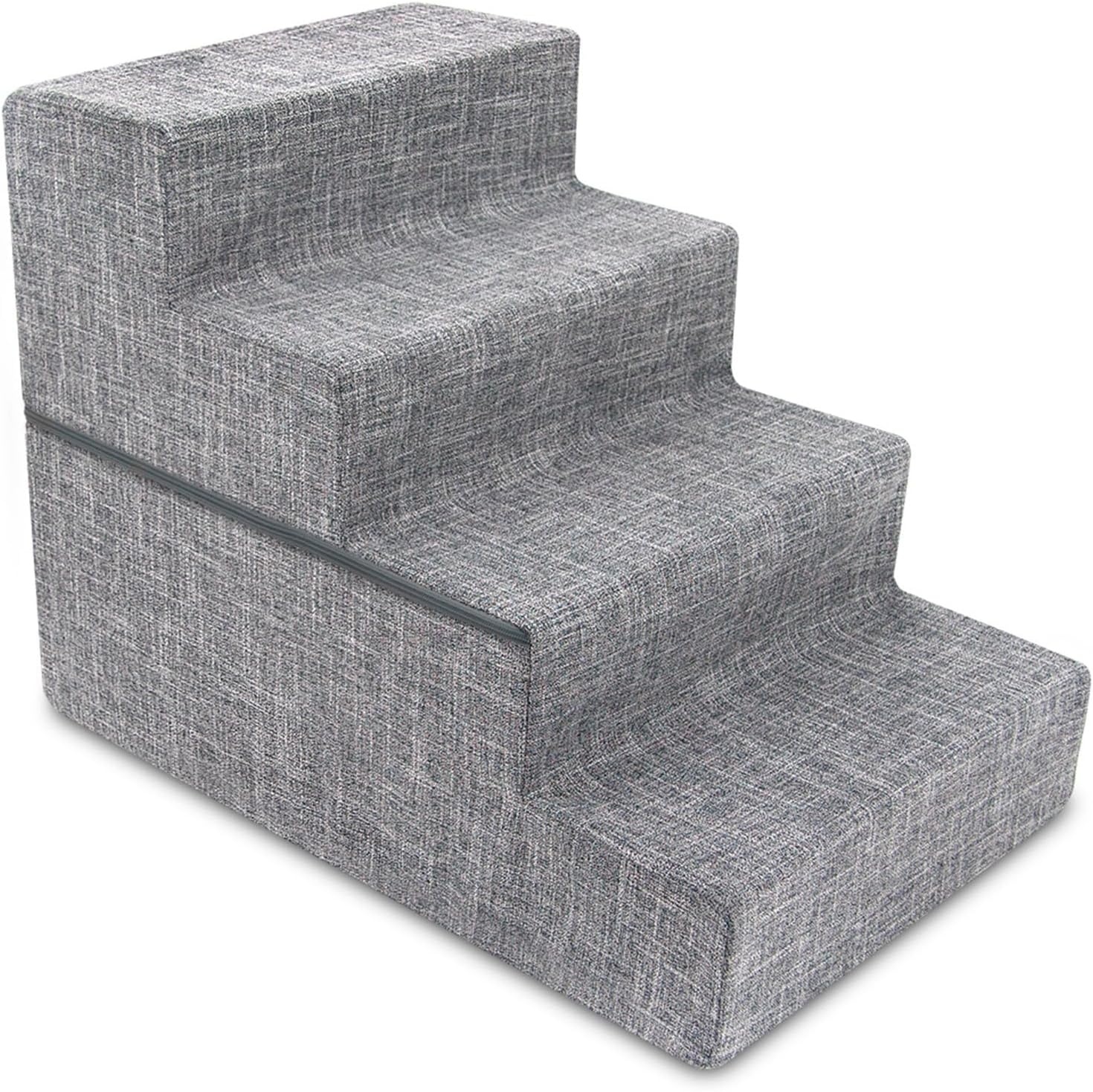 image:imageBest Pet Supplies Dog Stairs amp Steps Foam Steps for Small Dogs amp Cats NonSlip Indoor Balanced Pet Step Support Dog Ramp No Assembly Gray 5Step 225inch HeightAsh Gray Linen