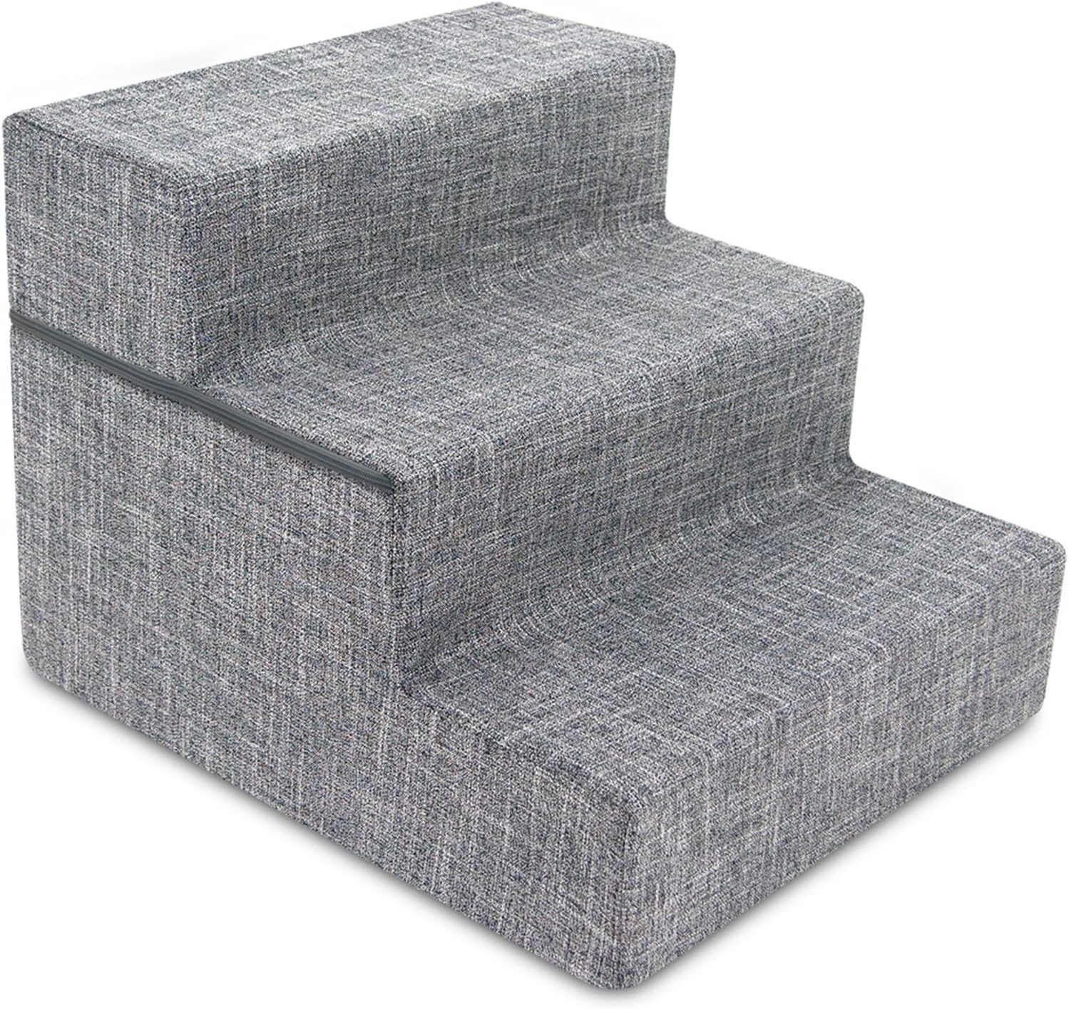 image:imageBest Pet Supplies Dog Stairs amp Steps Foam Steps for Small Dogs amp Cats NonSlip Indoor Balanced Pet Step Support Dog Ramp No Assembly Gray 5Step 225inch HeightAsh Gray Linen