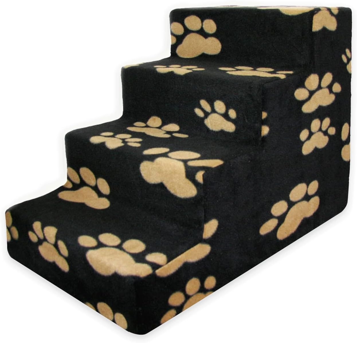 image:imageBest Pet Supplies Dog Stairs amp Steps Foam Steps for Small Dogs amp Cats NonSlip Indoor Balanced Pet Step Support Dog Ramp No Assembly Gray 5Step 225inch HeightPaw Print on Black