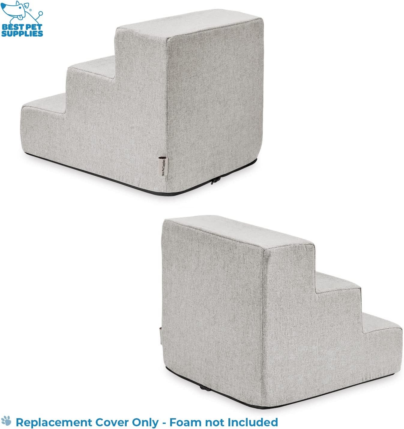 image:imageBest Pet Supplies Dog Stairs amp Steps Foam Steps for Small Dogs amp Cats NonSlip Indoor Balanced Pet Step Support Dog Ramp No Assembly Gray 5Step 225inch HeightSand