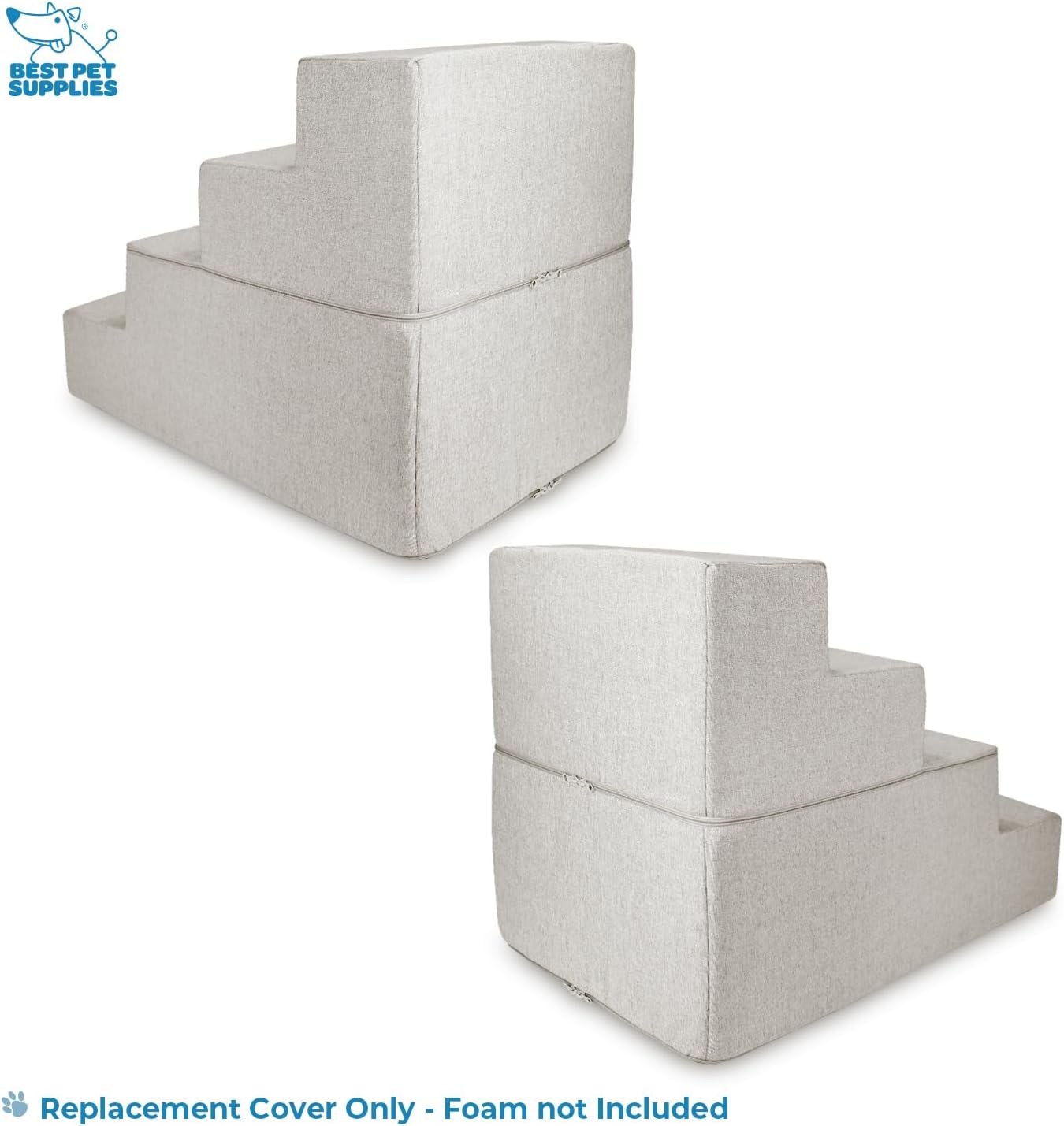 image:imageBest Pet Supplies Dog Stairs amp Steps Foam Steps for Small Dogs amp Cats NonSlip Indoor Balanced Pet Step Support Dog Ramp No Assembly Gray 5Step 225inch HeightSand