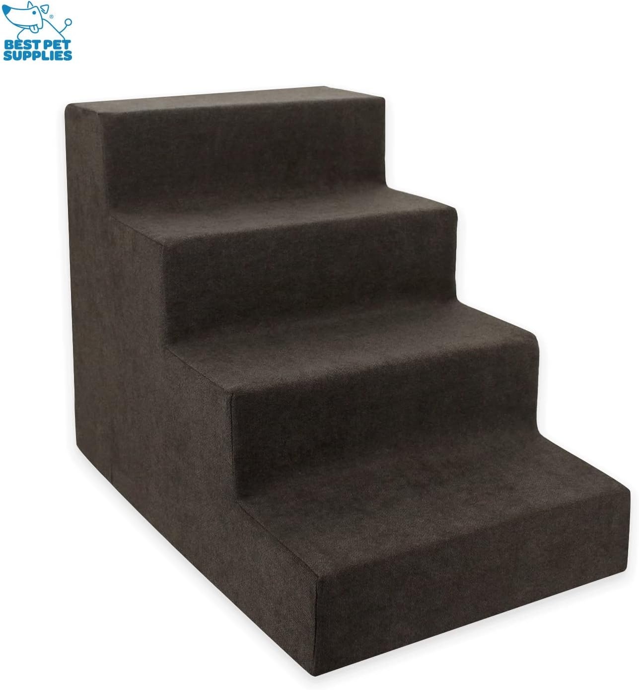 image:imageBest Pet Supplies Dog Stairs amp Steps Foam Steps for Small Dogs amp Cats NonSlip Indoor Balanced Pet Step Support Dog Ramp No Assembly Gray 5Step 225inch HeightDark Brown