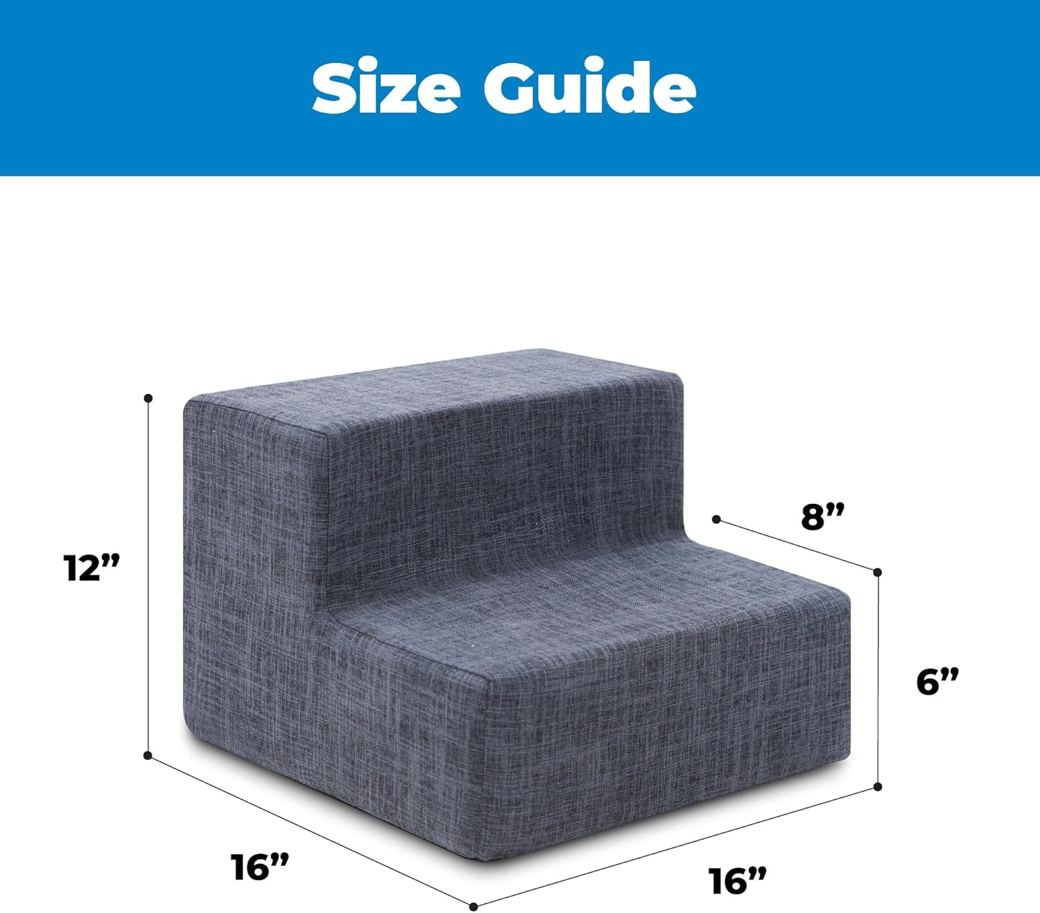 image:imageBest Pet Supplies Dog Stairs amp Steps Foam Steps for Small Dogs amp Cats NonSlip Indoor Balanced Pet Step Support Dog Ramp No Assembly Gray 5Step 225inch HeightDark Gray Linen