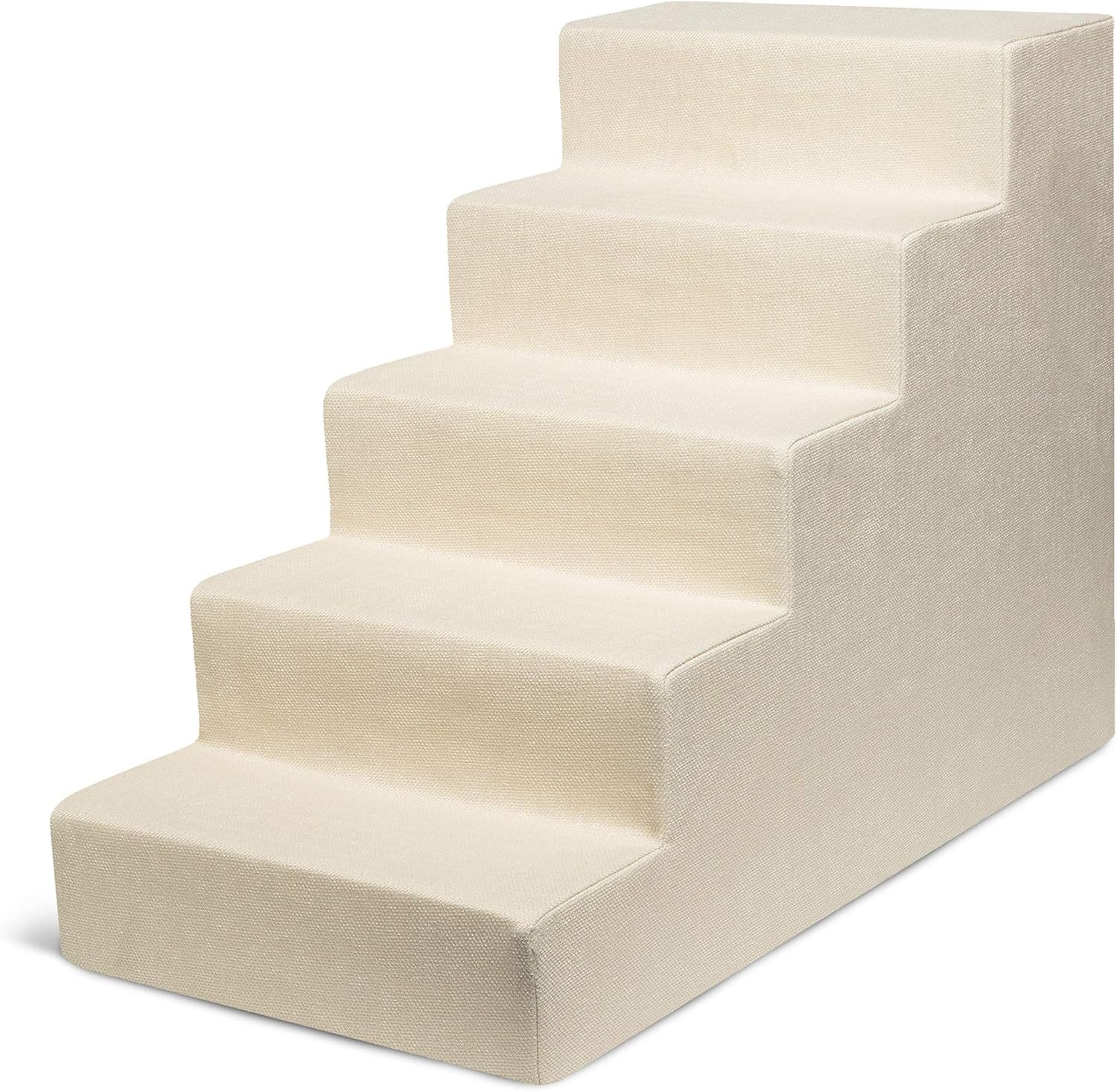 image:imageBest Pet Supplies Dog Stairs amp Steps Foam Steps for Small Dogs amp Cats NonSlip Indoor Balanced Pet Step Support Dog Ramp No Assembly Gray 5Step 225inch HeightIvory