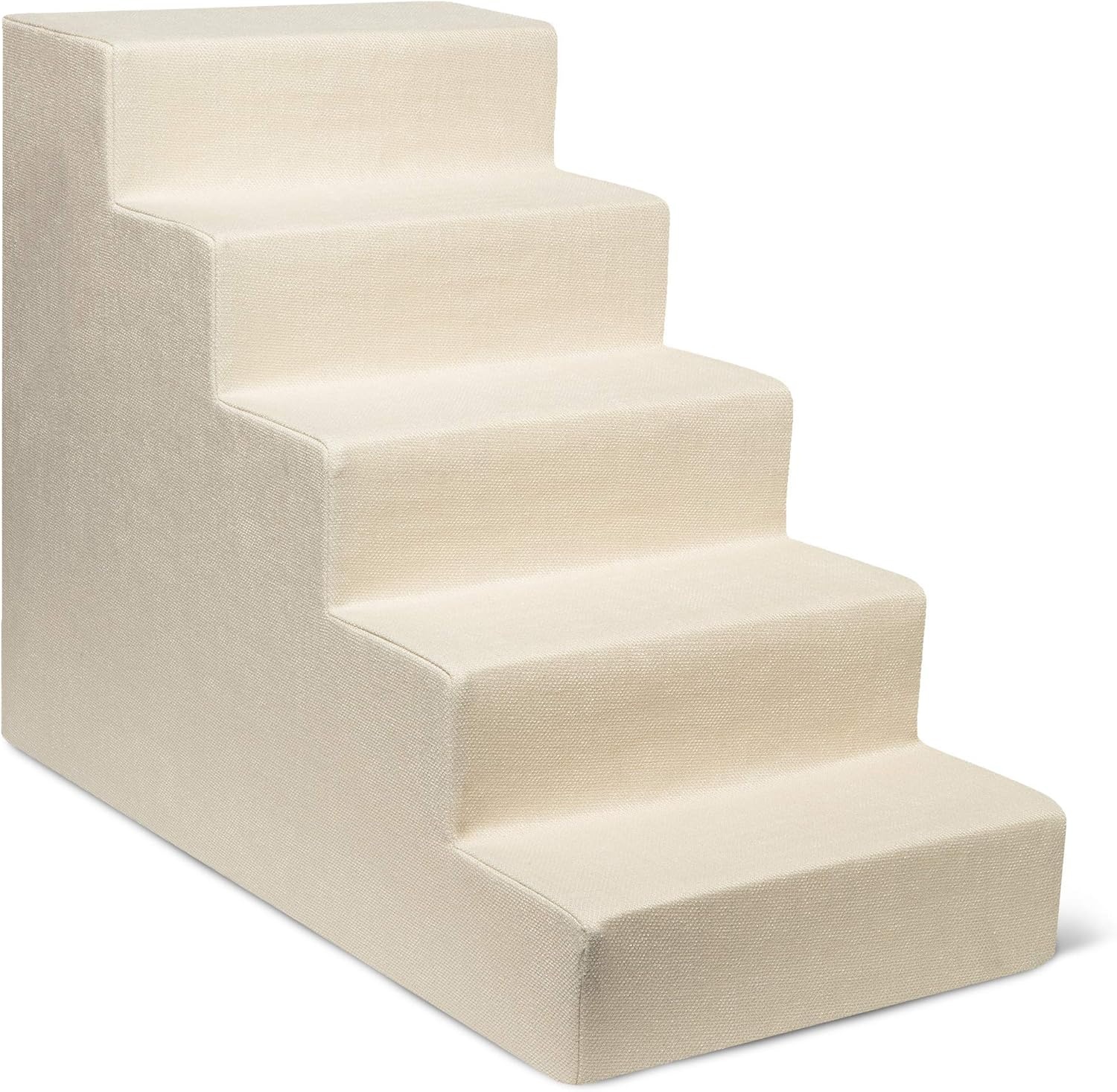 image:imageBest Pet Supplies Dog Stairs amp Steps Foam Steps for Small Dogs amp Cats NonSlip Indoor Balanced Pet Step Support Dog Ramp No Assembly Gray 5Step 225inch HeightIvory