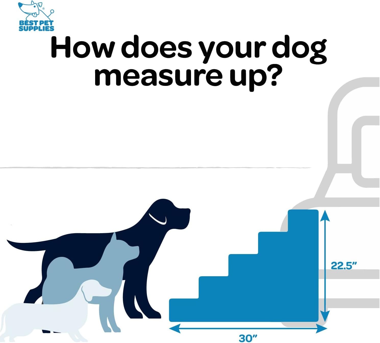 image:imageBest Pet Supplies Dog Stairs amp Steps Foam Steps for Small Dogs amp Cats NonSlip Indoor Balanced Pet Step Support Dog Ramp No Assembly Gray 5Step 225inch HeightGray
