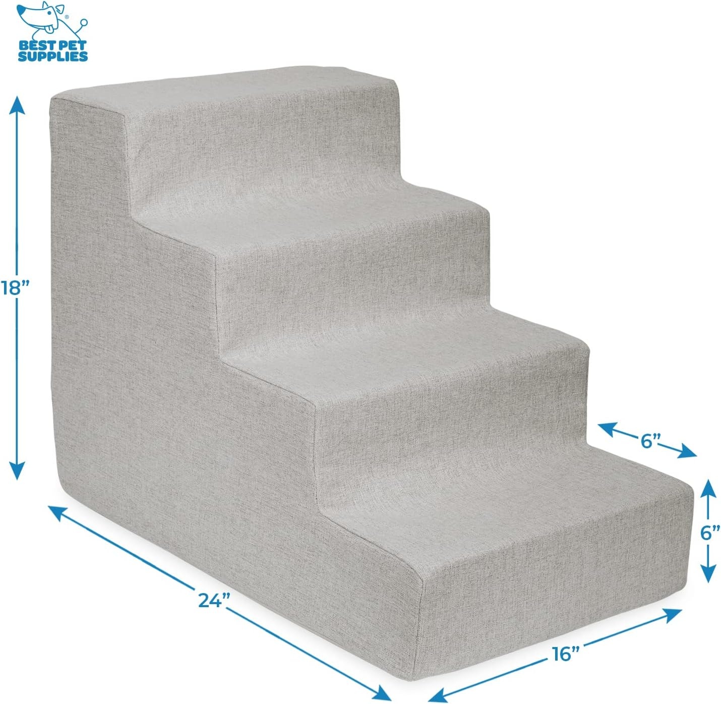 image:imageBest Pet Supplies Dog Stairs amp Steps Foam Steps for Small Dogs amp Cats NonSlip Indoor Balanced Pet Step Support Dog Ramp No Assembly Gray 5Step 225inch HeightSand