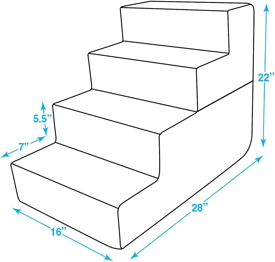 image:imageBest Pet Supplies Dog Stairs amp Steps Foam Steps for Small Dogs amp Cats NonSlip Indoor Balanced Pet Step Support Dog Ramp No Assembly Gray 5Step 225inch HeightSand