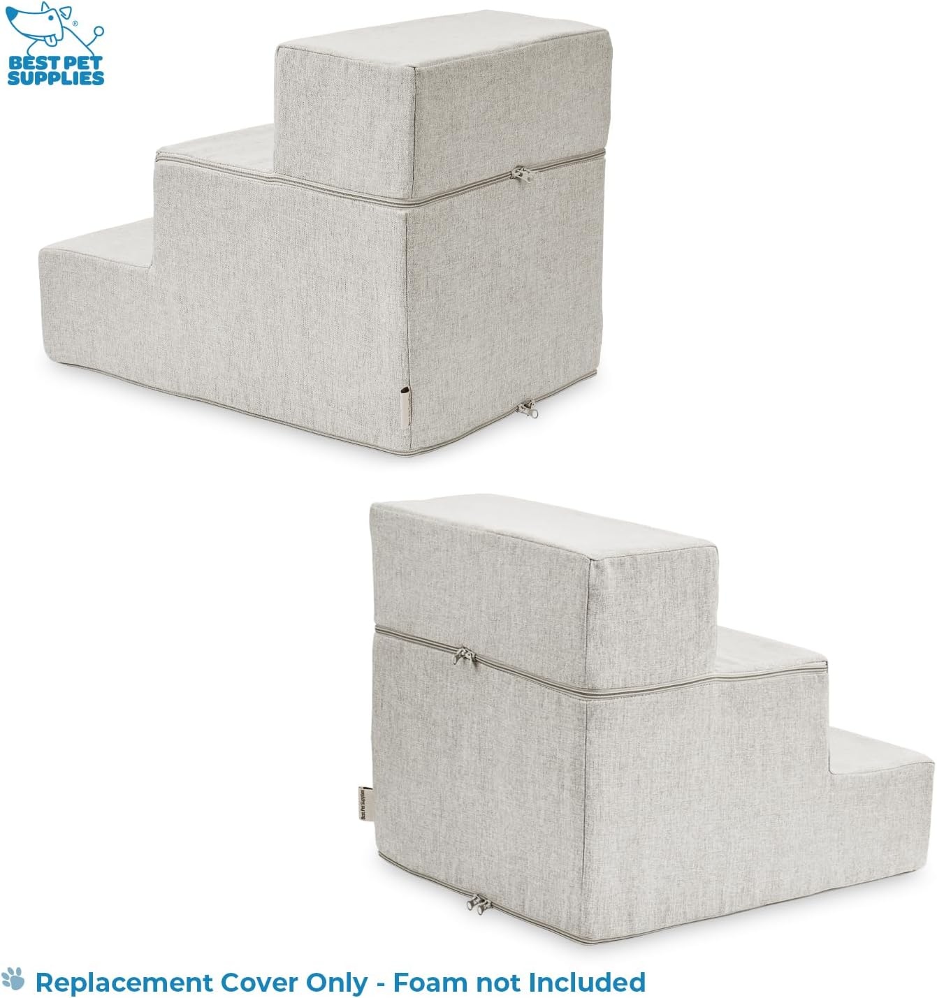 image:imageBest Pet Supplies Dog Stairs amp Steps Foam Steps for Small Dogs amp Cats NonSlip Indoor Balanced Pet Step Support Dog Ramp No Assembly Gray 5Step 225inch HeightSand
