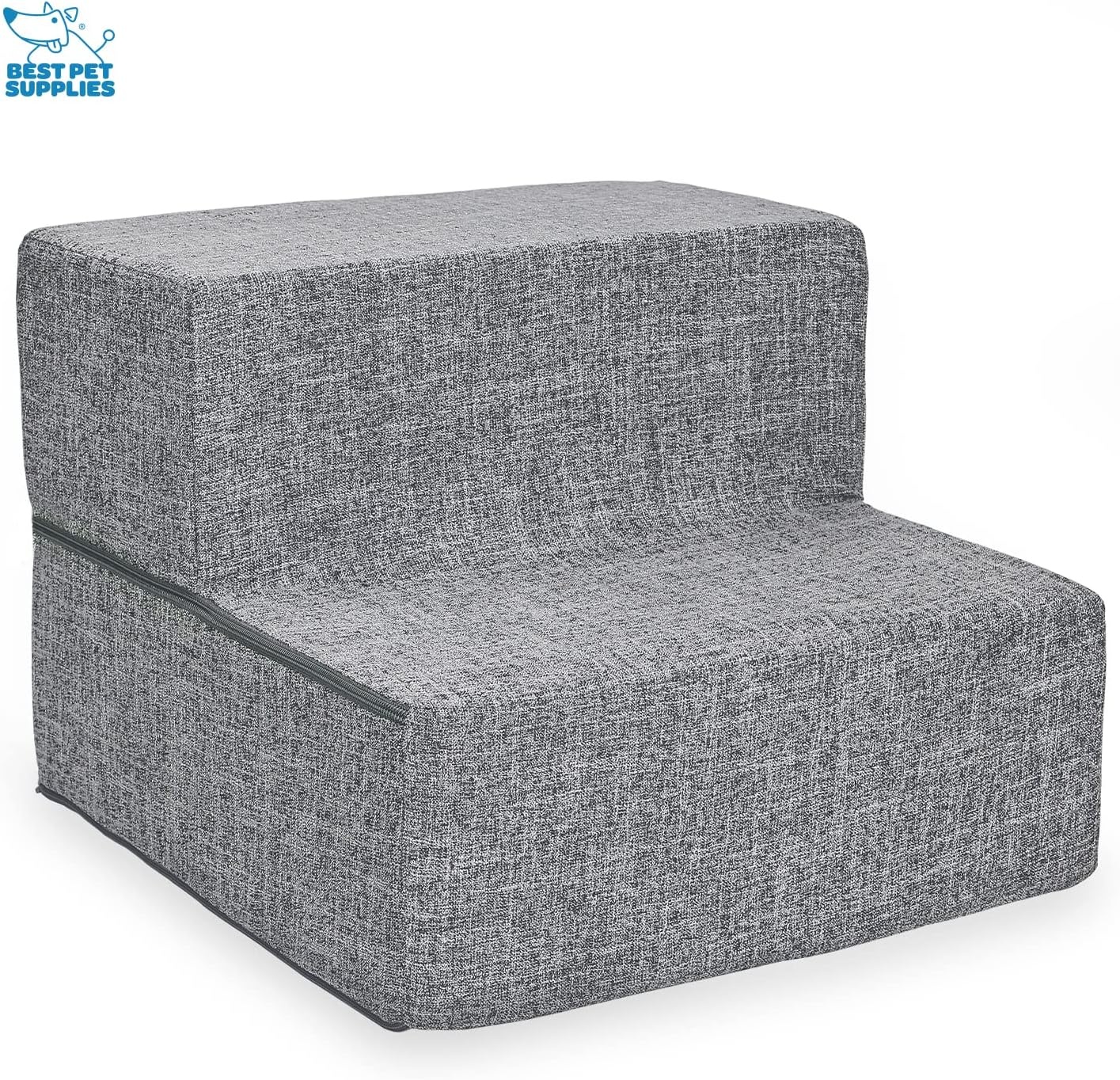 image:imageBest Pet Supplies Dog Stairs amp Steps Foam Steps for Small Dogs amp Cats NonSlip Indoor Balanced Pet Step Support Dog Ramp No Assembly Gray 5Step 225inch HeightAsh Gray Linen