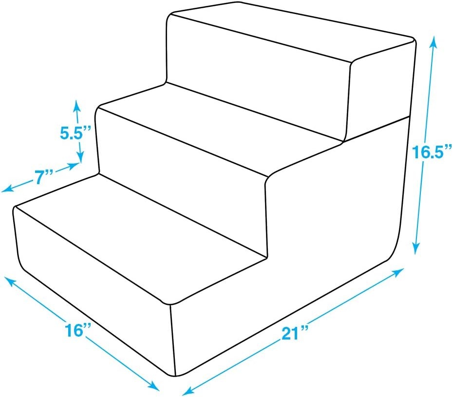 image:imageBest Pet Supplies Dog Stairs amp Steps Foam Steps for Small Dogs amp Cats NonSlip Indoor Balanced Pet Step Support Dog Ramp No Assembly Gray 5Step 225inch HeightSand