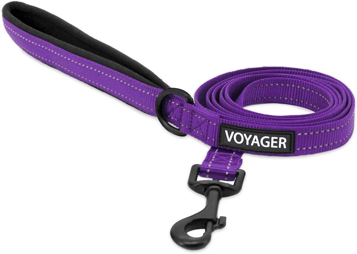 image:imageBest Pet Supplies Voyager Reflective Dog Leash or Collar with Neoprene Handle for Small Medium and Large Breed Puppies Cute and Heavy Duty for Walking Running and Training Blue Leash SLeash Purple