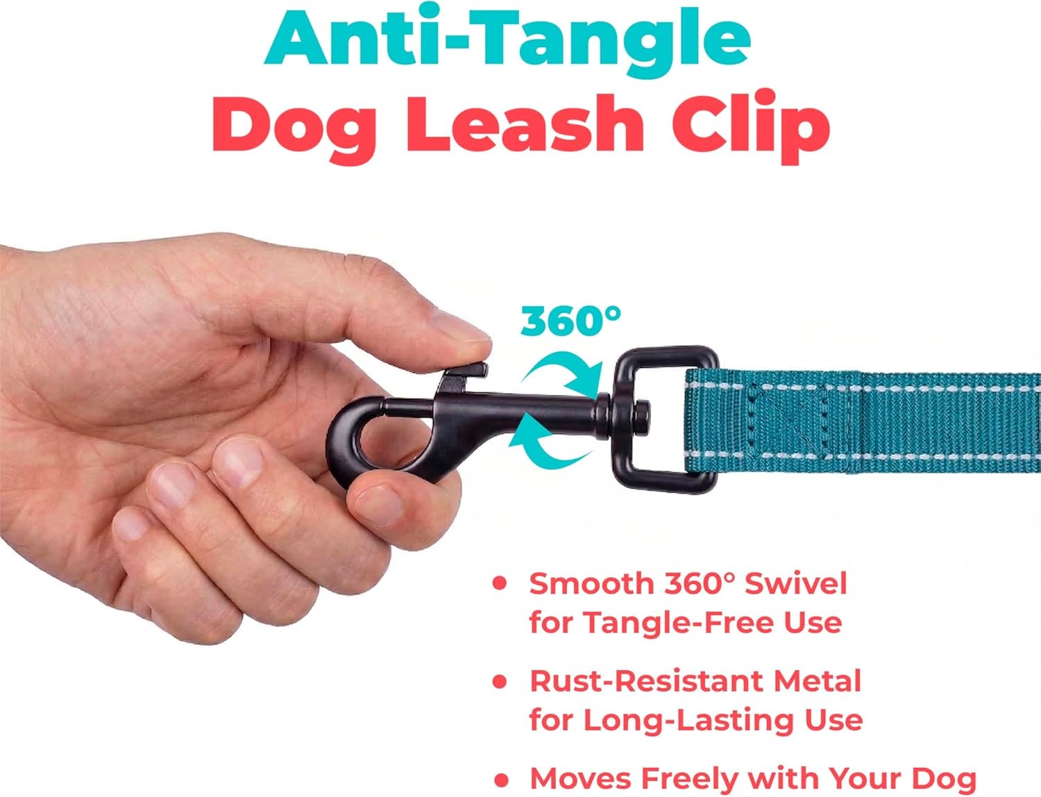 image:imageBest Pet Supplies Voyager Reflective Dog Leash or Collar with Neoprene Handle for Small Medium and Large Breed Puppies Cute and Heavy Duty for Walking Running and Training Blue Leash SLeash Turquoise