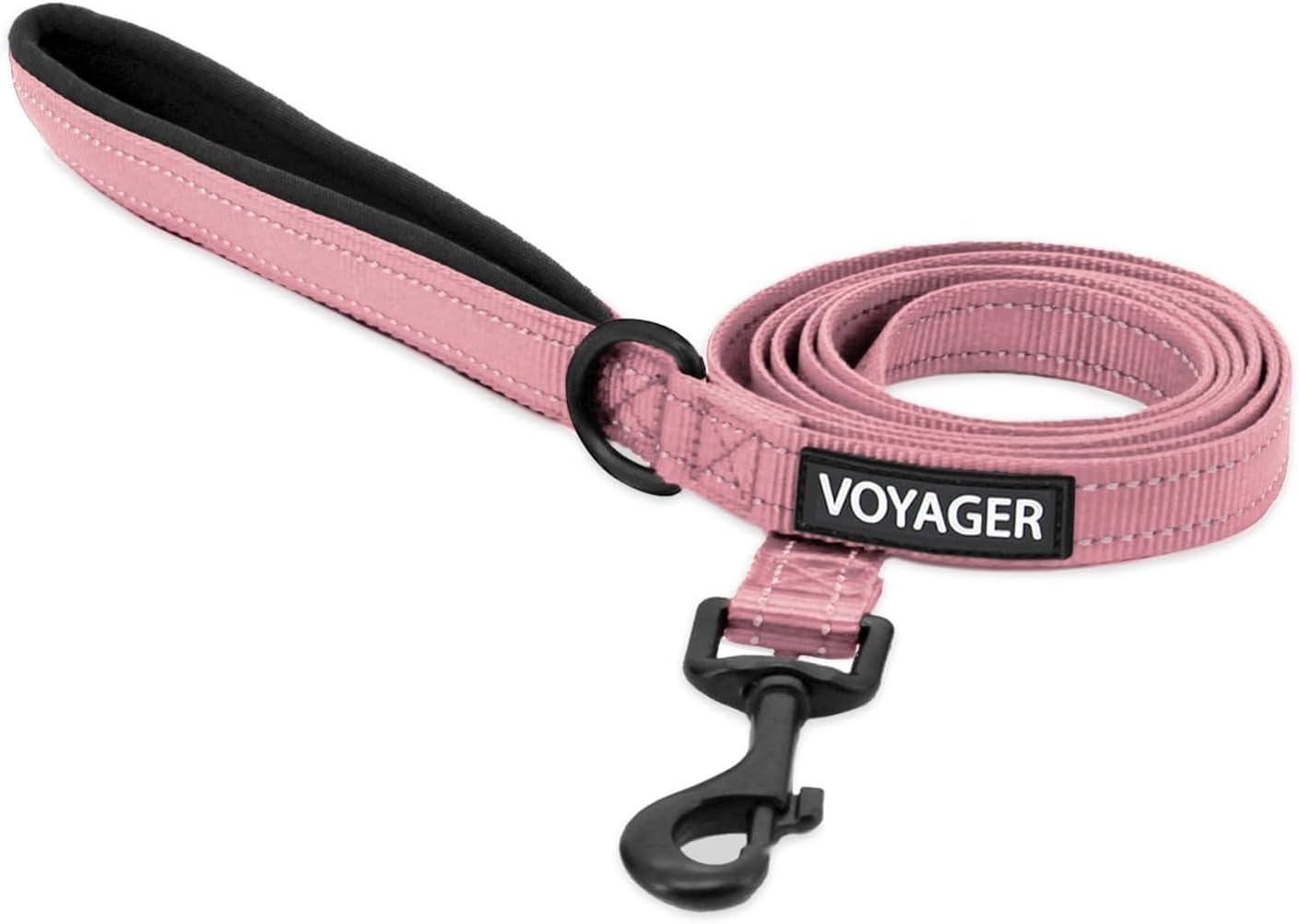 image:imageBest Pet Supplies Voyager Reflective Dog Leash or Collar with Neoprene Handle for Small Medium and Large Breed Puppies Cute and Heavy Duty for Walking Running and Training Blue Leash SLeash Soft Pink