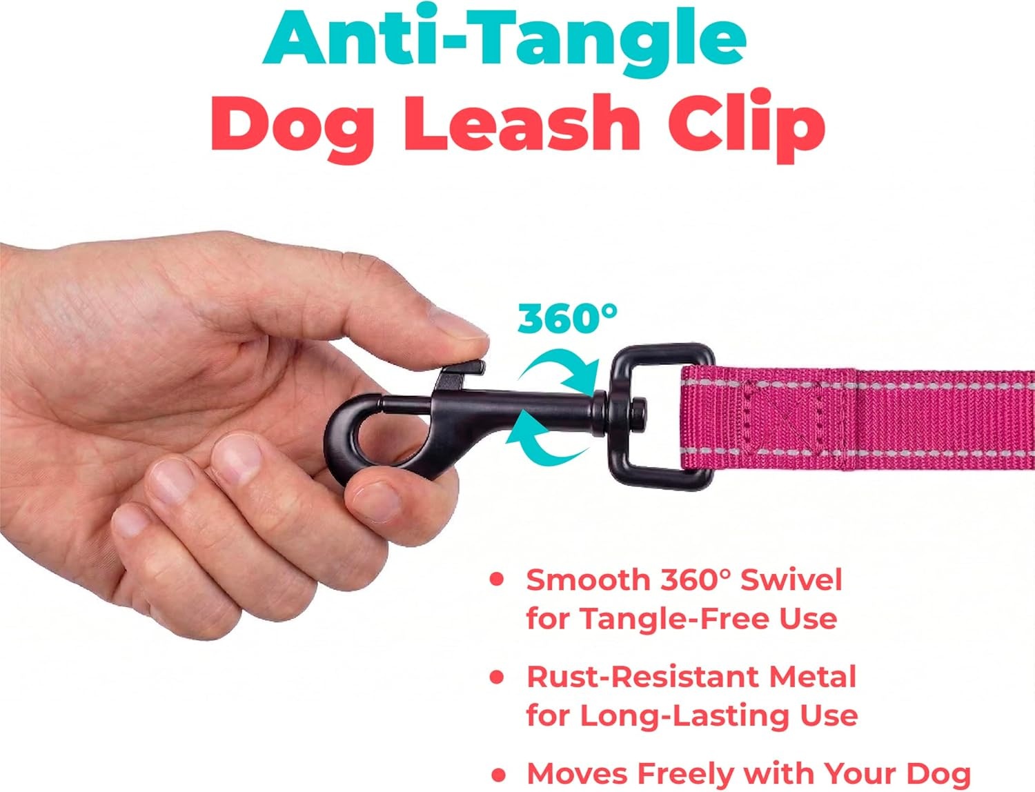 image:imageBest Pet Supplies Voyager Reflective Dog Leash or Collar with Neoprene Handle for Small Medium and Large Breed Puppies Cute and Heavy Duty for Walking Running and Training Blue Leash SLeash Fuchsia