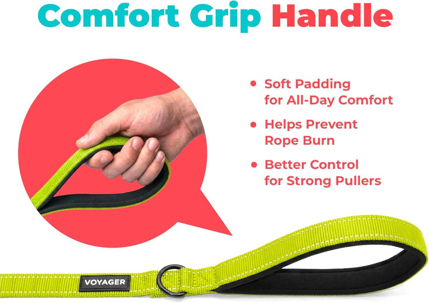 image:imageBest Pet Supplies Voyager Reflective Dog Leash or Collar with Neoprene Handle for Small Medium and Large Breed Puppies Cute and Heavy Duty for Walking Running and Training Blue Leash SLeash Lime Green