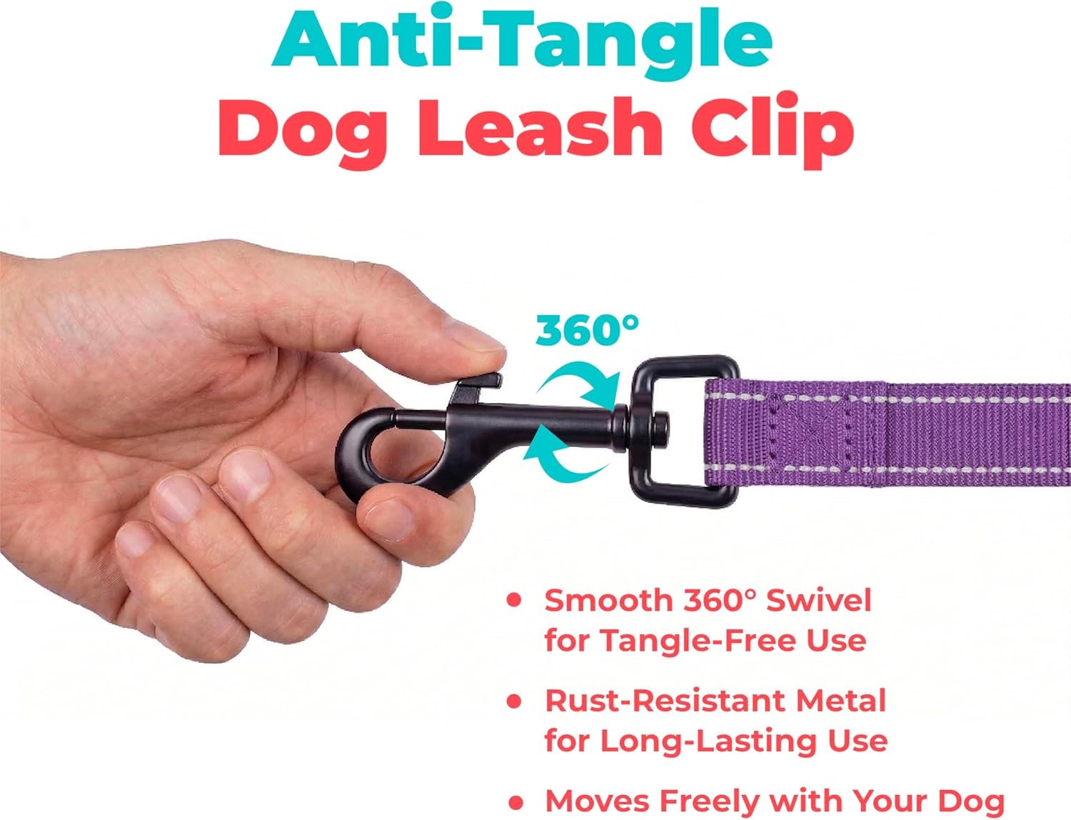 image:imageBest Pet Supplies Voyager Reflective Dog Leash or Collar with Neoprene Handle for Small Medium and Large Breed Puppies Cute and Heavy Duty for Walking Running and Training Blue Leash SLeash Purple