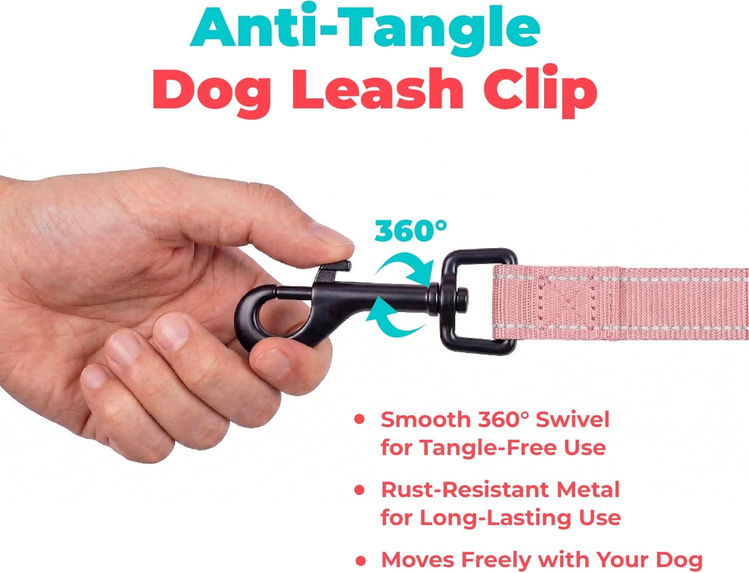 image:imageBest Pet Supplies Voyager Reflective Dog Leash or Collar with Neoprene Handle for Small Medium and Large Breed Puppies Cute and Heavy Duty for Walking Running and Training Blue Leash SLeash Soft Pink