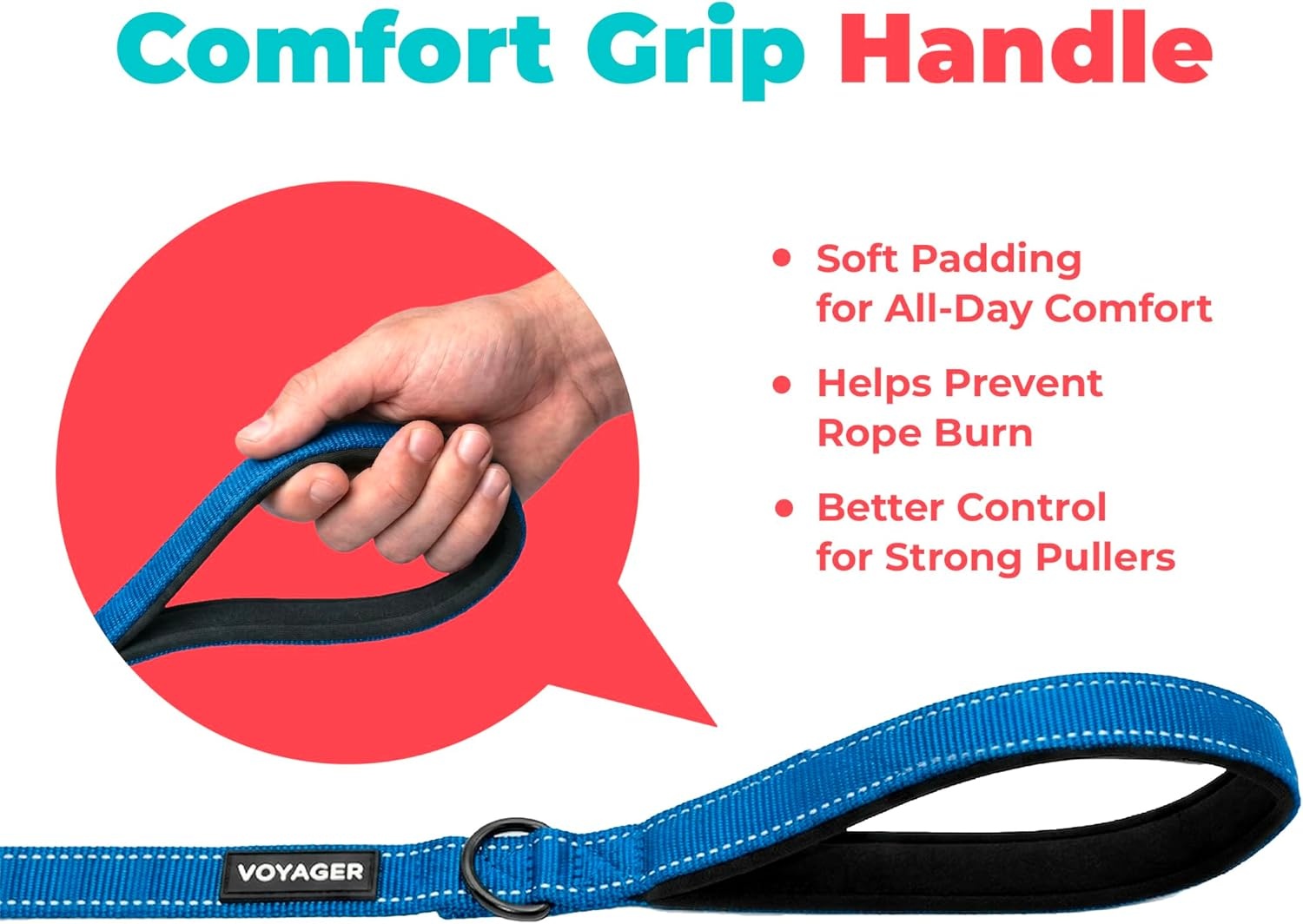 image:imageBest Pet Supplies Voyager Reflective Dog Leash or Collar with Neoprene Handle for Small Medium and Large Breed Puppies Cute and Heavy Duty for Walking Running and Training Blue Leash SLeash Royal Blue