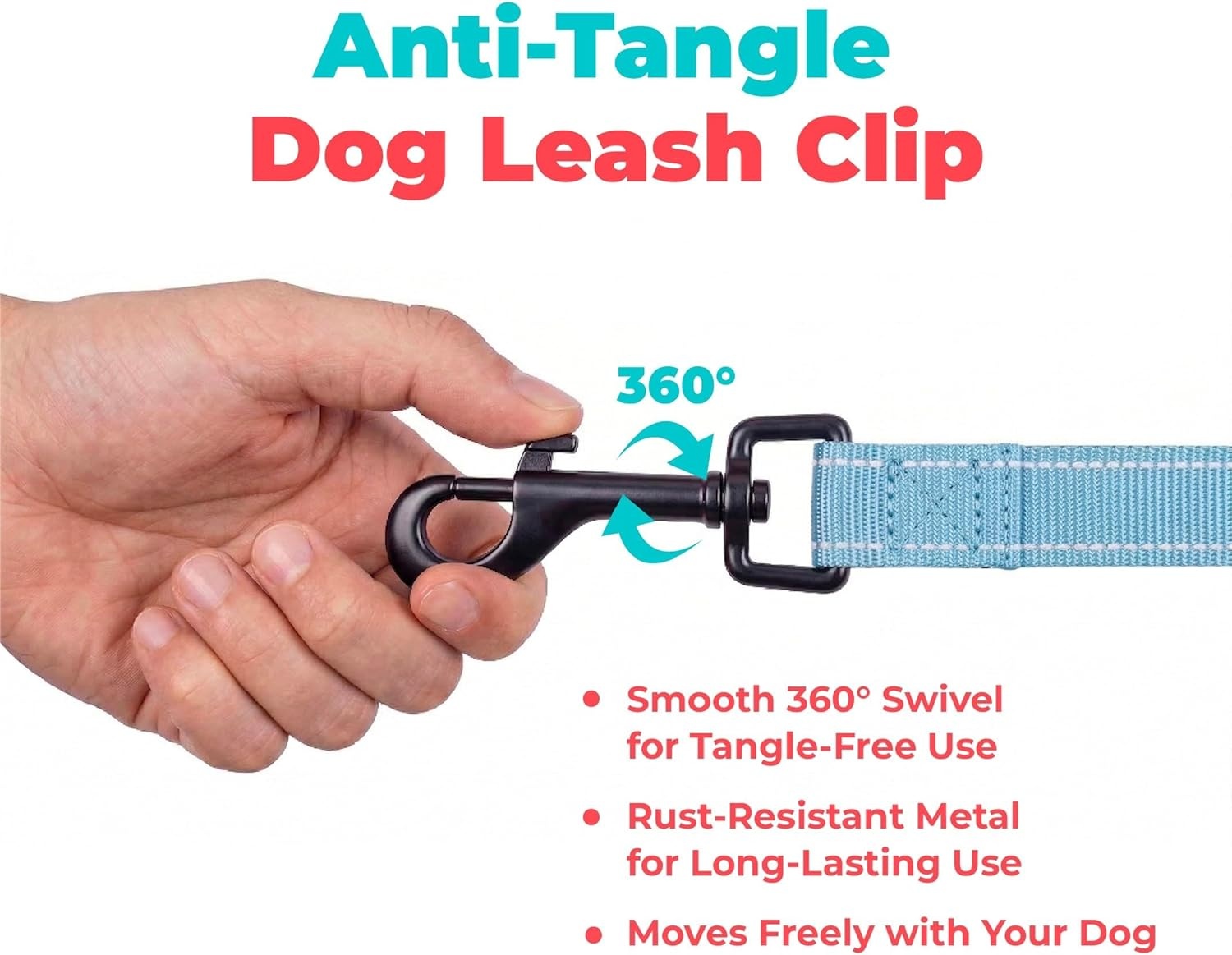 image:imageBest Pet Supplies Voyager Reflective Dog Leash or Collar with Neoprene Handle for Small Medium and Large Breed Puppies Cute and Heavy Duty for Walking Running and Training Blue Leash SLeash Baby Blue
