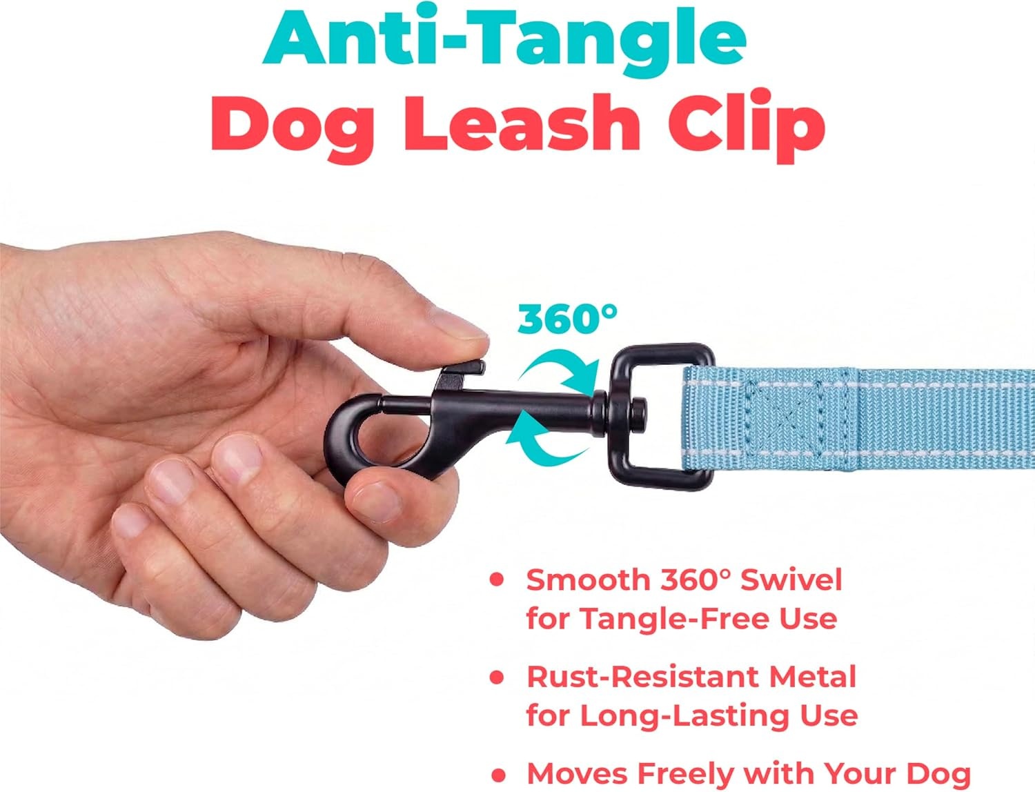 image:imageBest Pet Supplies Voyager Reflective Dog Leash or Collar with Neoprene Handle for Small Medium and Large Breed Puppies Cute and Heavy Duty for Walking Running and Training Blue Leash SLeash Baby Blue