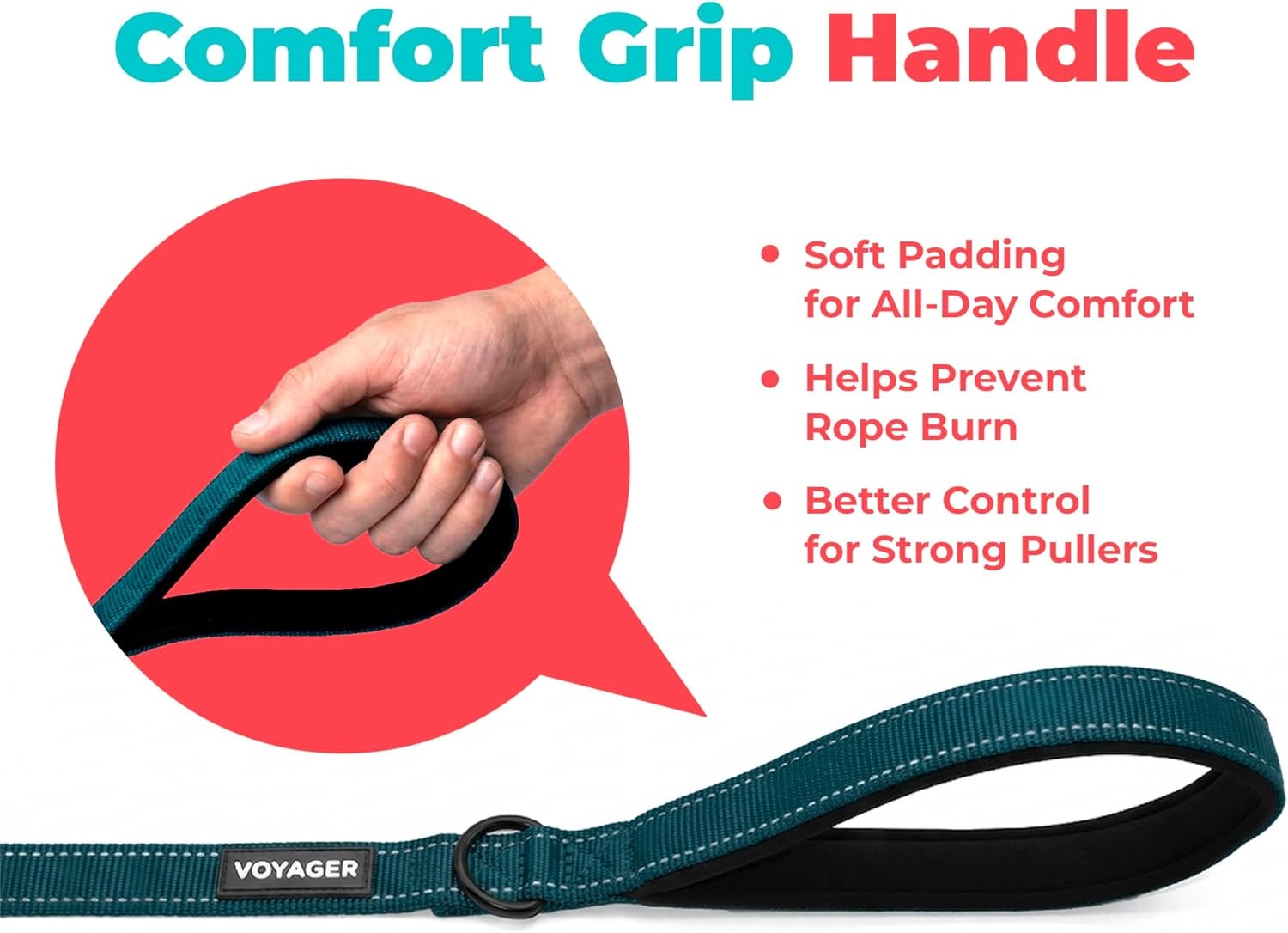 image:imageBest Pet Supplies Voyager Reflective Dog Leash or Collar with Neoprene Handle for Small Medium and Large Breed Puppies Cute and Heavy Duty for Walking Running and Training Blue Leash SLeash Blue