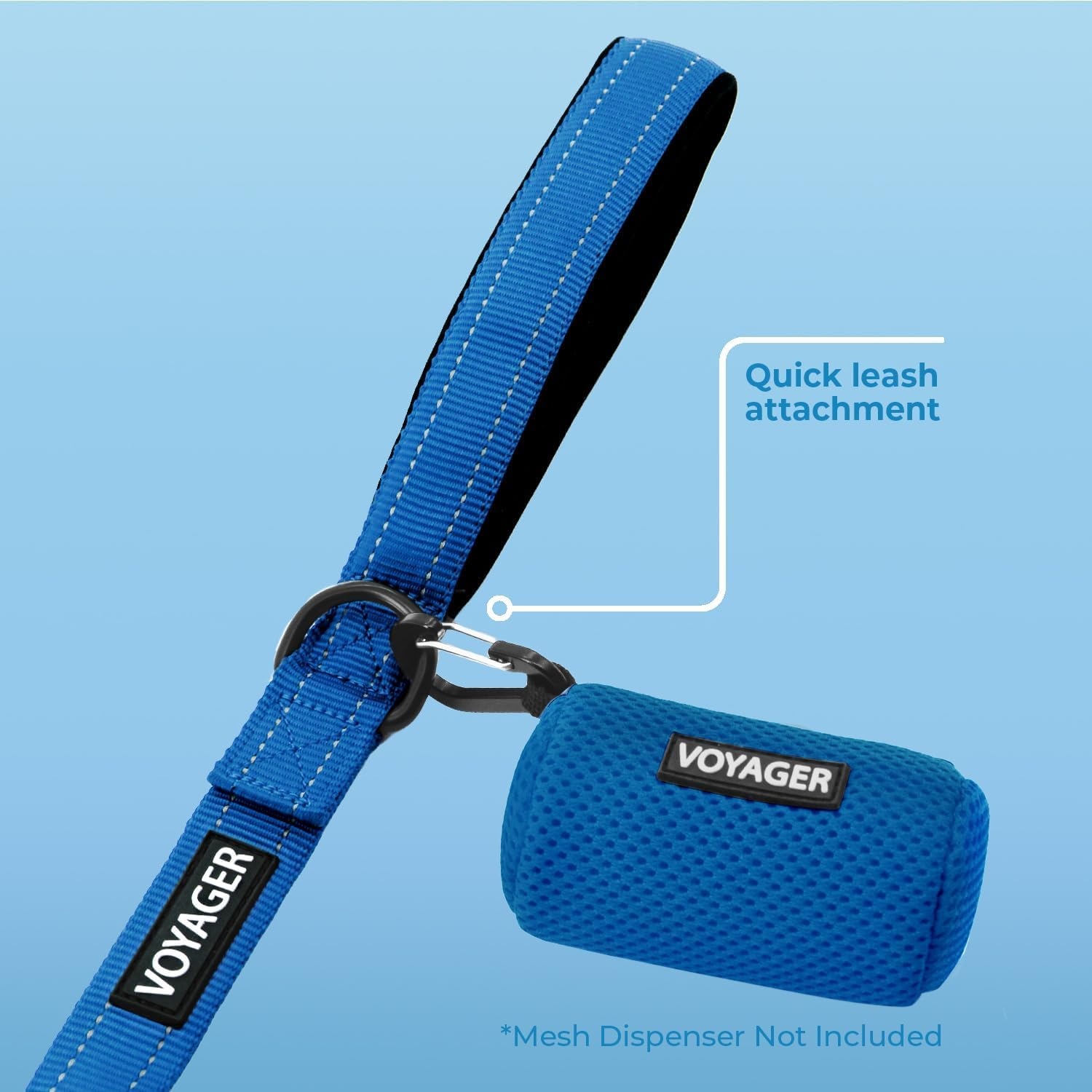 image:imageBest Pet Supplies Voyager Reflective Dog Leash or Collar with Neoprene Handle for Small Medium and Large Breed Puppies Cute and Heavy Duty for Walking Running and Training Blue Leash SLeash Royal Blue