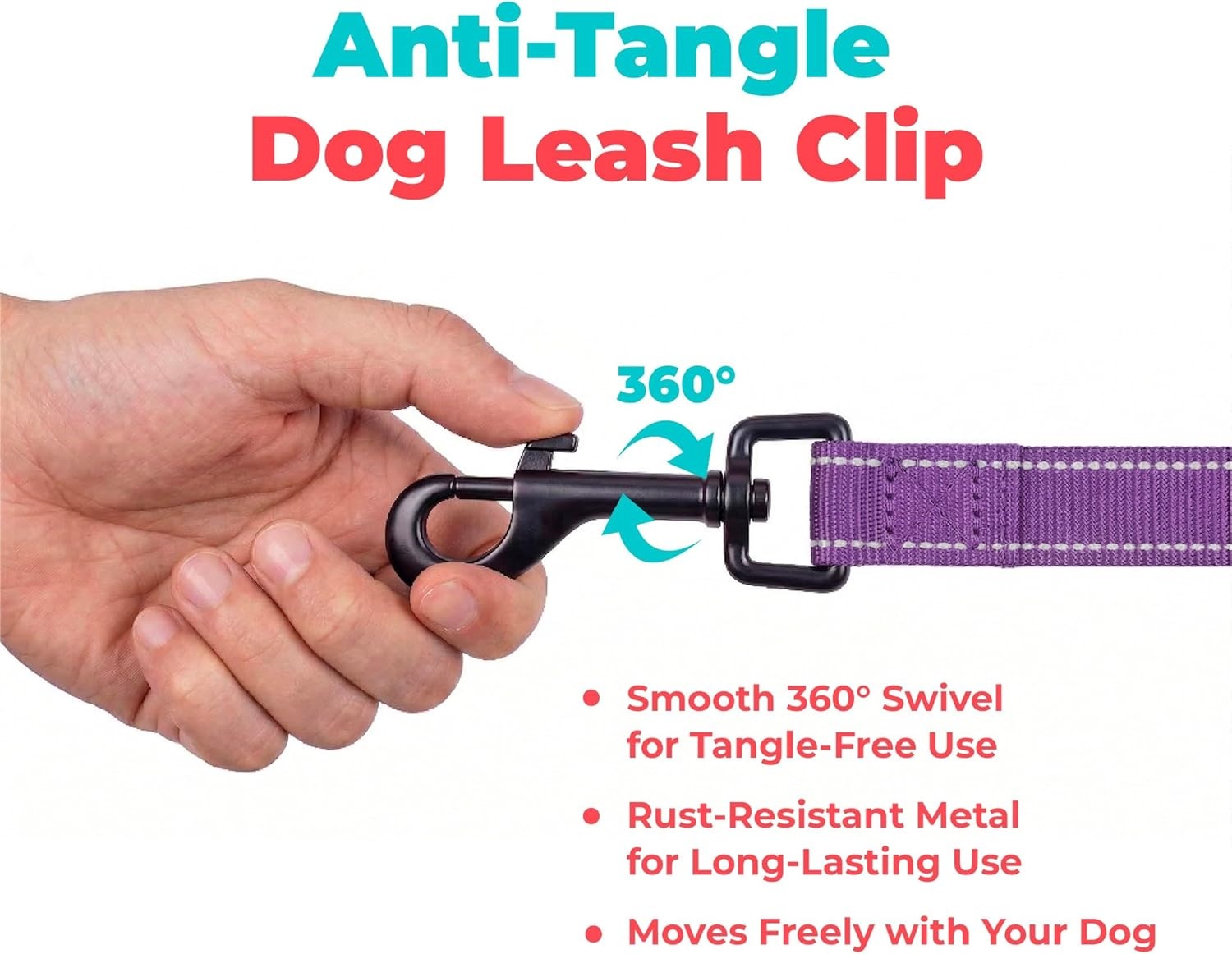 image:imageBest Pet Supplies Voyager Reflective Dog Leash or Collar with Neoprene Handle for Small Medium and Large Breed Puppies Cute and Heavy Duty for Walking Running and Training Blue Leash SLeash Purple