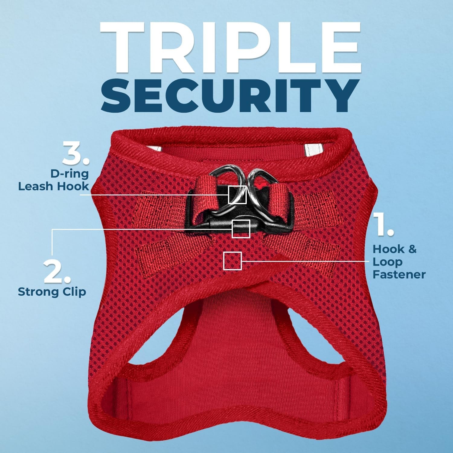 image:imageBest Pet Supplies Voyager Stepin Air Harness All Weather Mesh Reflective No Pull Harness for Dogs Cats Secure with Hook amp Loop Fastener Buckle Double DRings Fuchsia SHarness Red