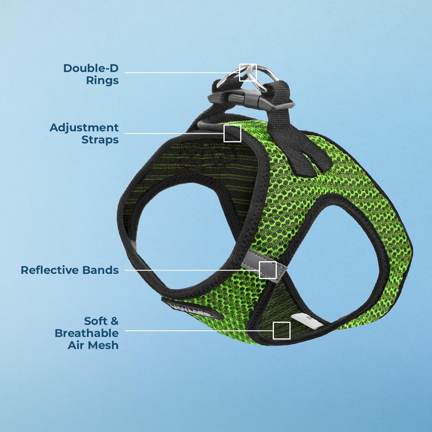 image:imageBest Pet Supplies Voyager Stepin Air Harness All Weather Mesh Reflective No Pull Harness for Dogs Cats Secure with Hook amp Loop Fastener Buckle Double DRings Fuchsia SHarness Lime Green 2Tone