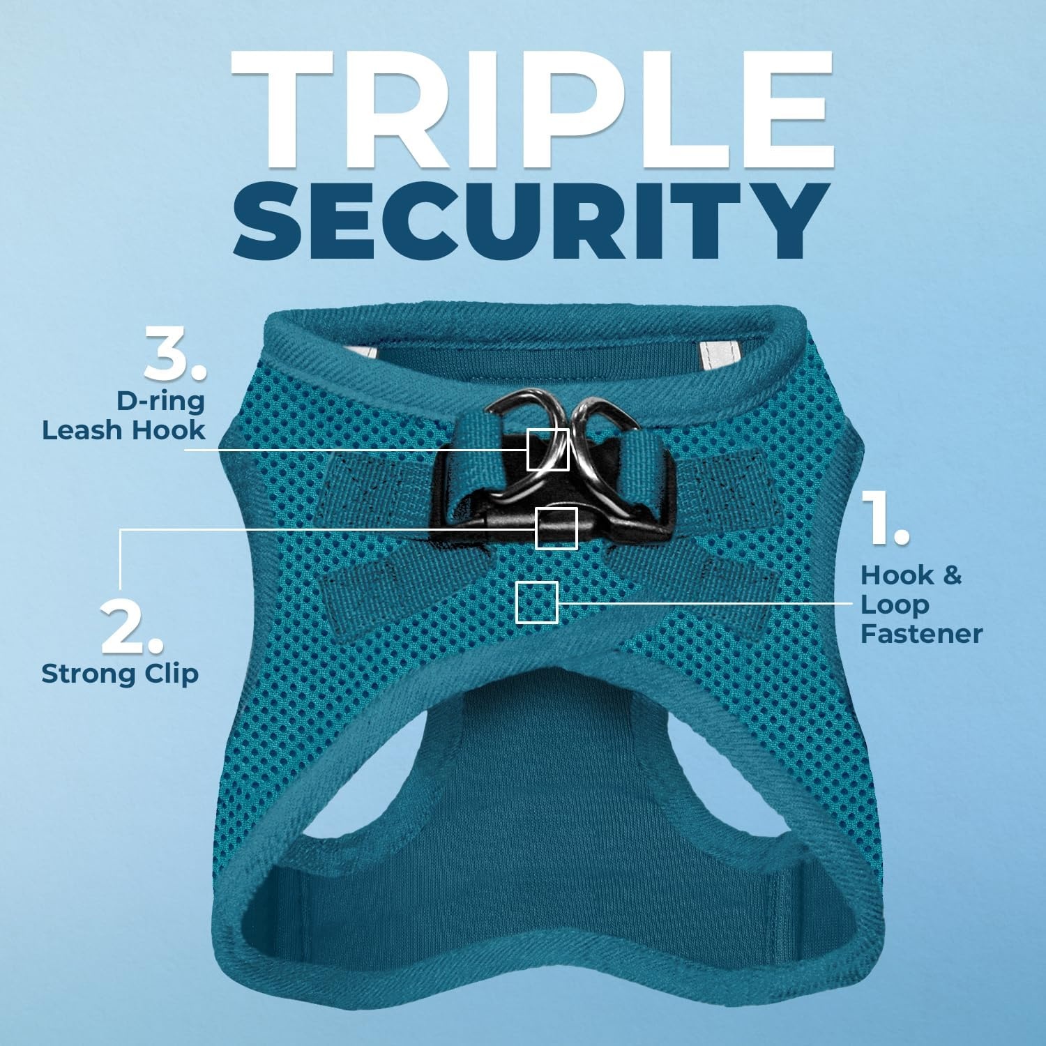 image:imageBest Pet Supplies Voyager Stepin Air Harness All Weather Mesh Reflective No Pull Harness for Dogs Cats Secure with Hook amp Loop Fastener Buckle Double DRings Fuchsia SHarness Turquoise