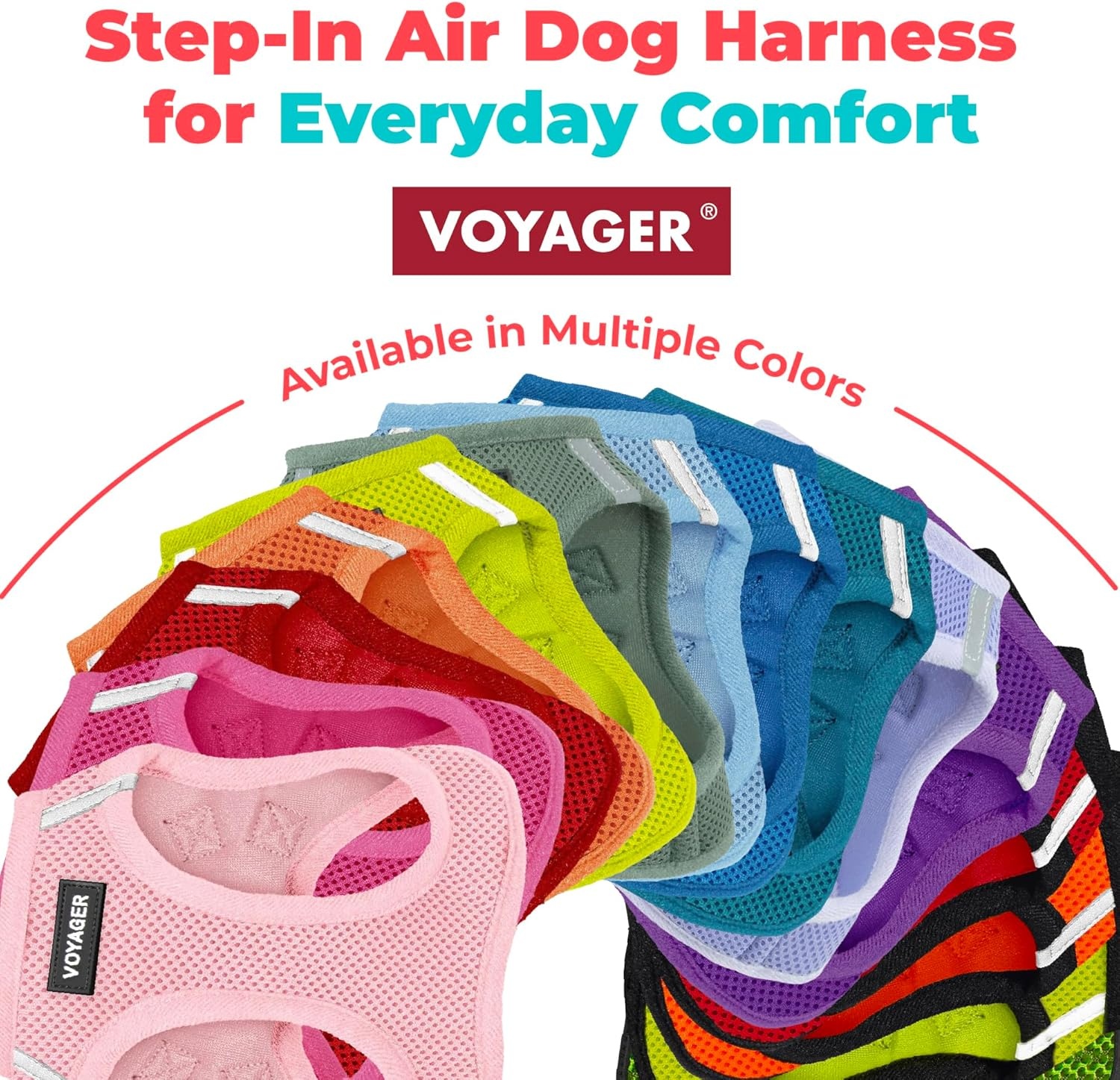 image:imageBest Pet Supplies Voyager Stepin Air Harness All Weather Mesh Reflective No Pull Harness for Dogs Cats Secure with Hook amp Loop Fastener Buckle Double DRings Fuchsia SHarness Khaki