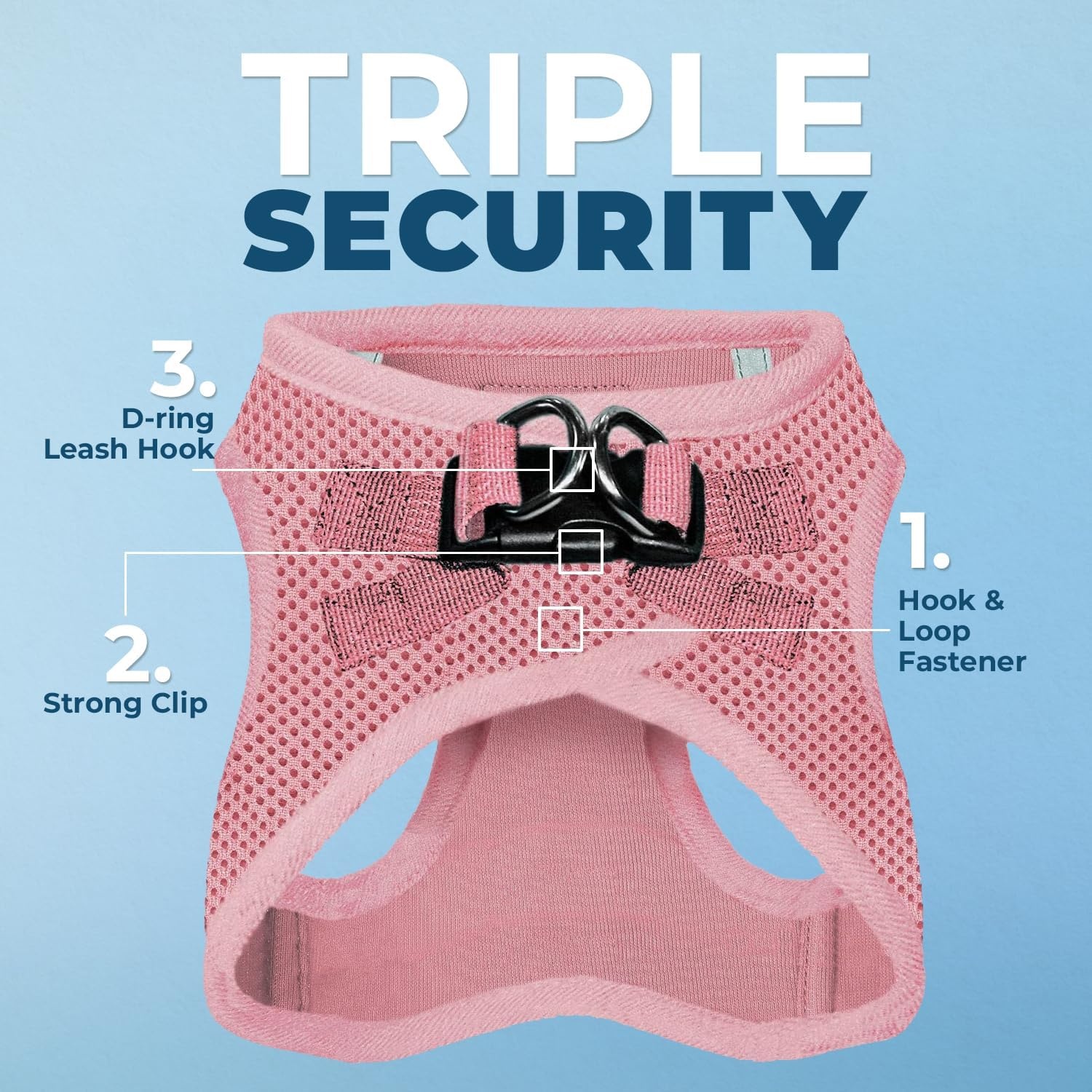 image:imageBest Pet Supplies Voyager Stepin Air Harness All Weather Mesh Reflective No Pull Harness for Dogs Cats Secure with Hook amp Loop Fastener Buckle Double DRings Fuchsia SHarness Pink