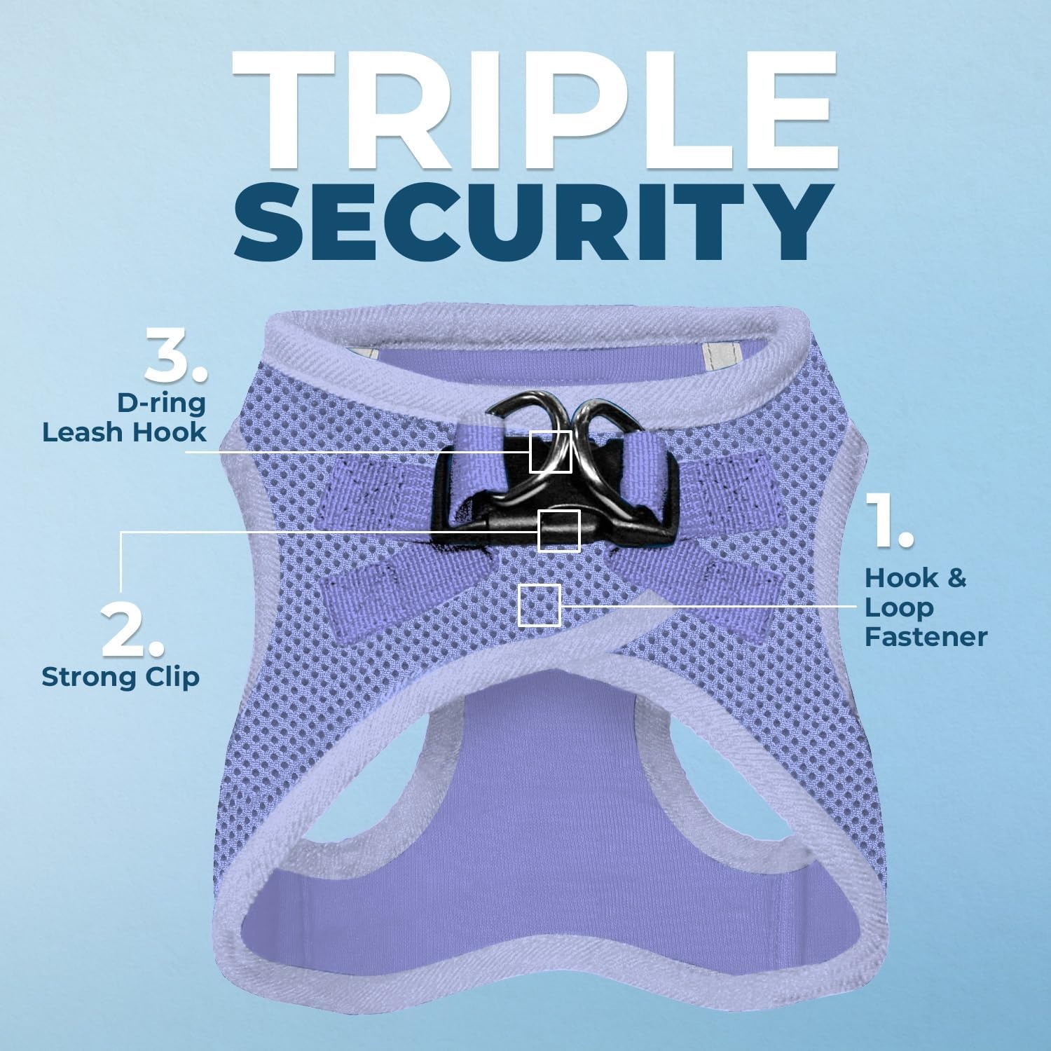 image:imageBest Pet Supplies Voyager Stepin Air Harness All Weather Mesh Reflective No Pull Harness for Dogs Cats Secure with Hook amp Loop Fastener Buckle Double DRings Fuchsia SHarness Lavender