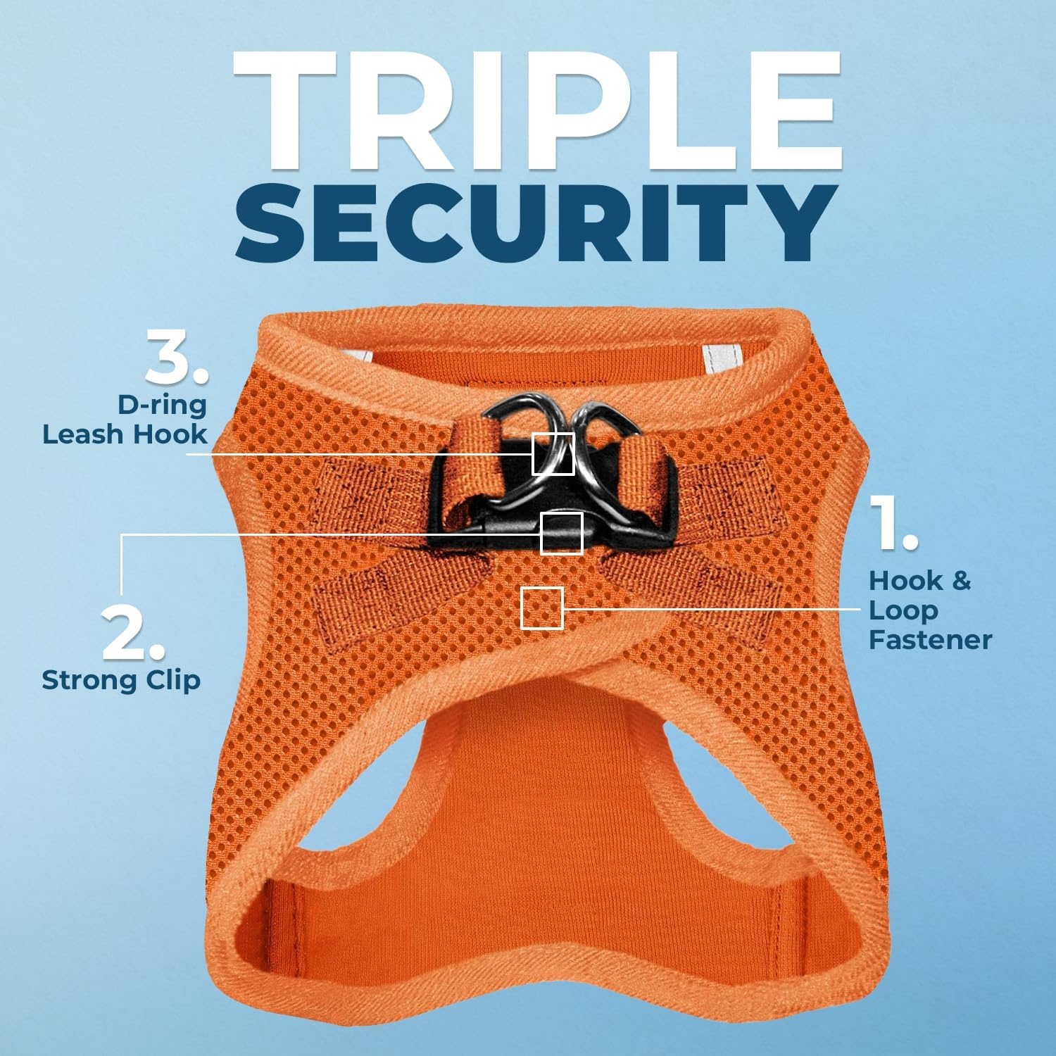 image:imageBest Pet Supplies Voyager Stepin Air Harness All Weather Mesh Reflective No Pull Harness for Dogs Cats Secure with Hook amp Loop Fastener Buckle Double DRings Fuchsia SHarness Orange