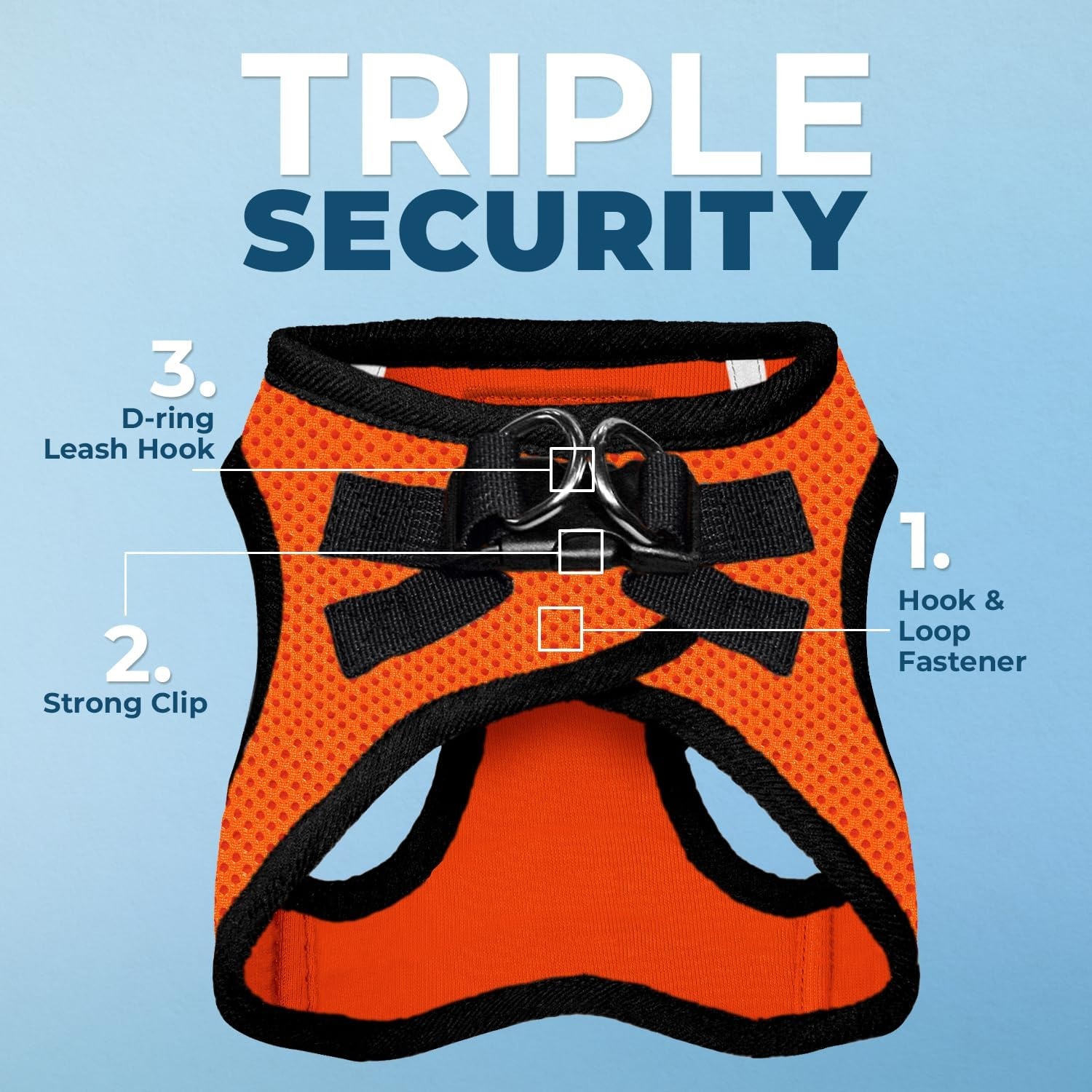 image:imageBest Pet Supplies Voyager Stepin Air Harness All Weather Mesh Reflective No Pull Harness for Dogs Cats Secure with Hook amp Loop Fastener Buckle Double DRings Fuchsia SHarness OrangeBlack Trim