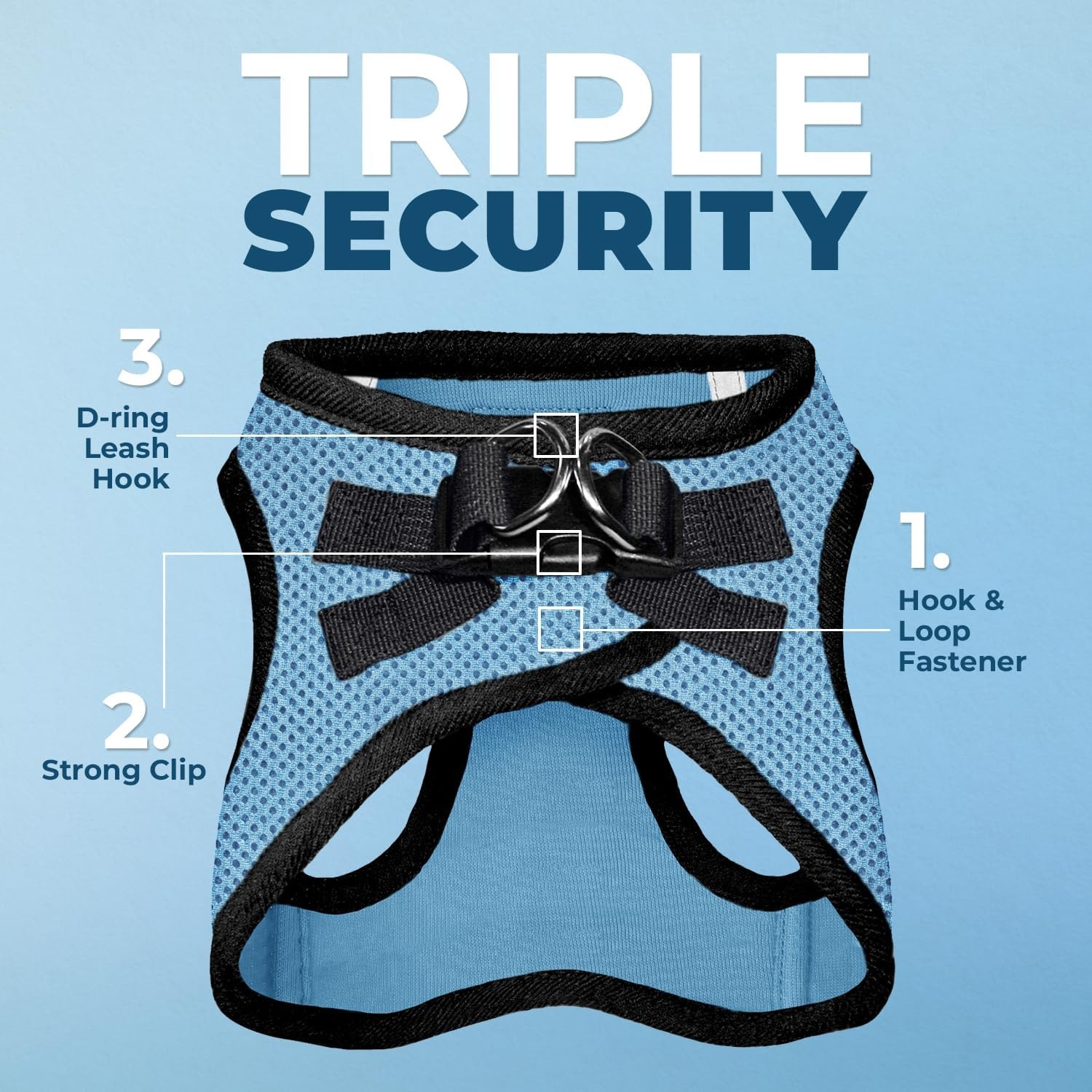 image:imageBest Pet Supplies Voyager Stepin Air Harness All Weather Mesh Reflective No Pull Harness for Dogs Cats Secure with Hook amp Loop Fastener Buckle Double DRings Fuchsia SHarness Baby BlueBlack Trim
