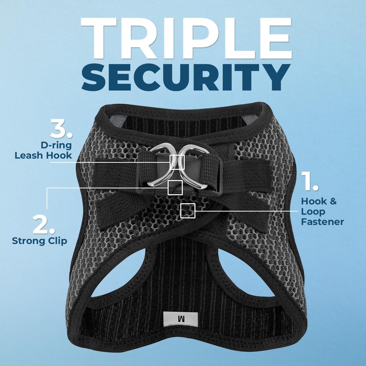 image:imageBest Pet Supplies Voyager Stepin Air Harness All Weather Mesh Reflective No Pull Harness for Dogs Cats Secure with Hook amp Loop Fastener Buckle Double DRings Fuchsia SHarness Gray 2Tone