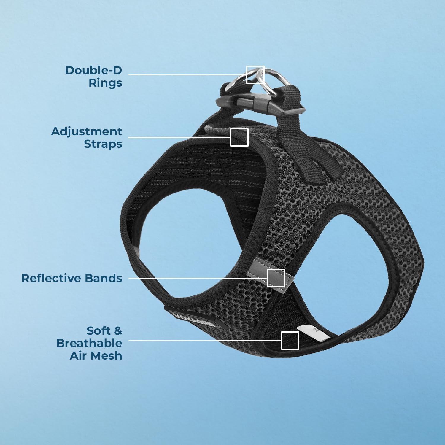 image:imageBest Pet Supplies Voyager Stepin Air Harness All Weather Mesh Reflective No Pull Harness for Dogs Cats Secure with Hook amp Loop Fastener Buckle Double DRings Fuchsia SHarness Gray 2Tone