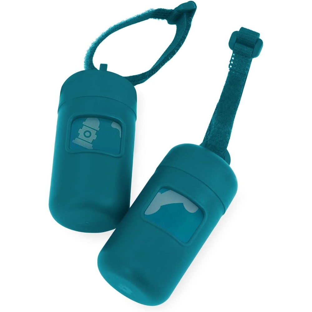 image:imageBest Pet Supplies 2Pack Dog Poop Bag Holder Leash Attachment Color Reusable Mesh Dispenser Pouch for Travel Walking Park and Outdoor Use Soft and Durable with ClipOn Mesh Baby BluePlastic Turquoise