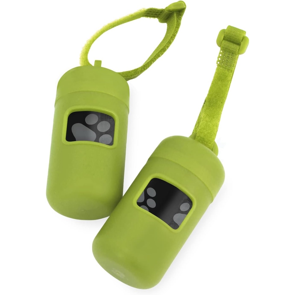 image:imageBest Pet Supplies 2Pack Dog Poop Bag Holder Leash Attachment Color Reusable Mesh Dispenser Pouch for Travel Walking Park and Outdoor Use Soft and Durable with ClipOn Mesh Baby BluePlastic Lime Green