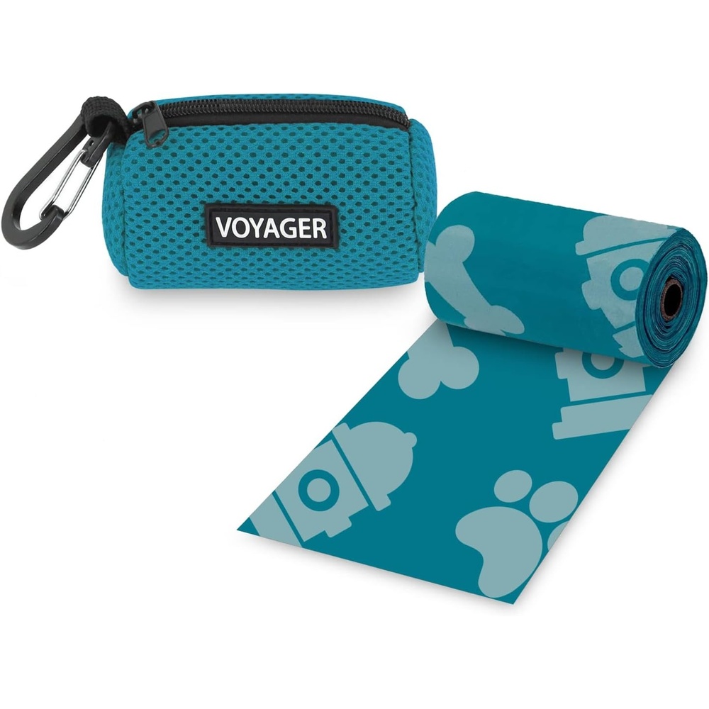 image:imageBest Pet Supplies 2Pack Dog Poop Bag Holder Leash Attachment Color Reusable Mesh Dispenser Pouch for Travel Walking Park and Outdoor Use Soft and Durable with ClipOn Mesh Baby BlueMesh Turquoise