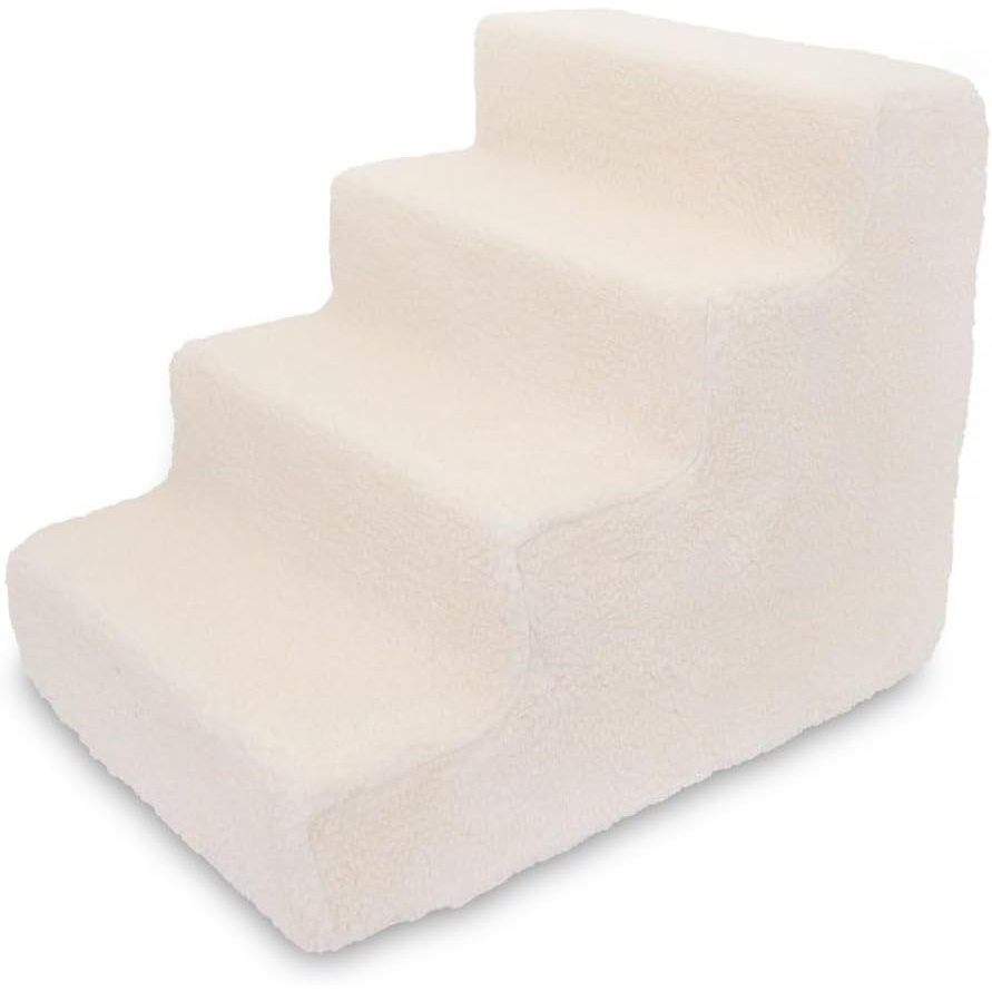 image:imageBest Pet Supplies Dog Stairs amp Steps Foam Steps for Small Dogs amp Cats NonSlip Indoor Balanced Pet Step Support Dog Ramp No Assembly Gray 5Step 225inch HeightLambswool